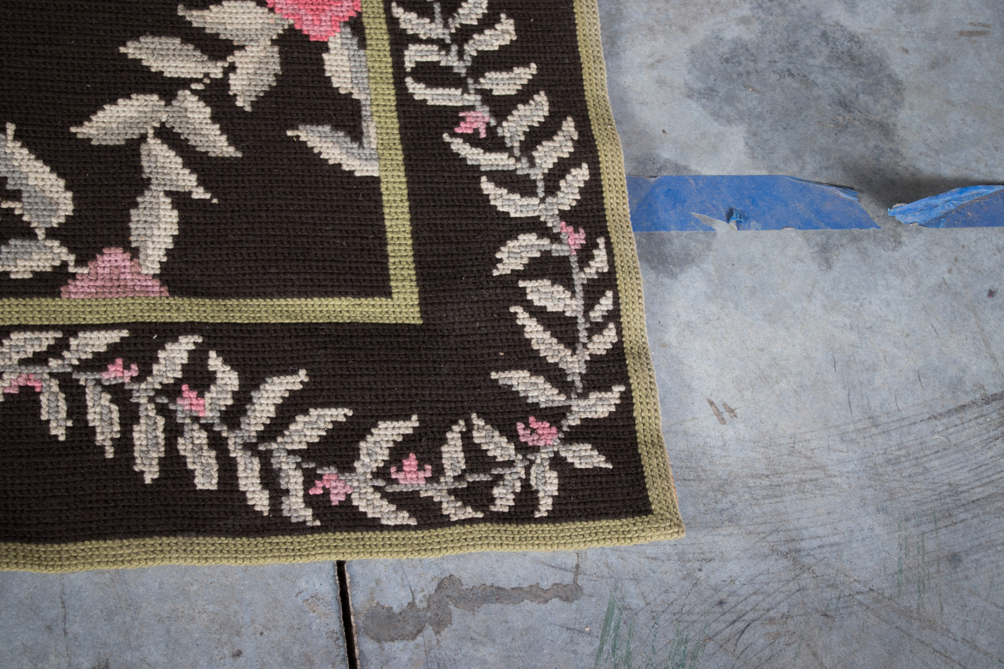 Vintage Tufted Needlepoint Area Rug