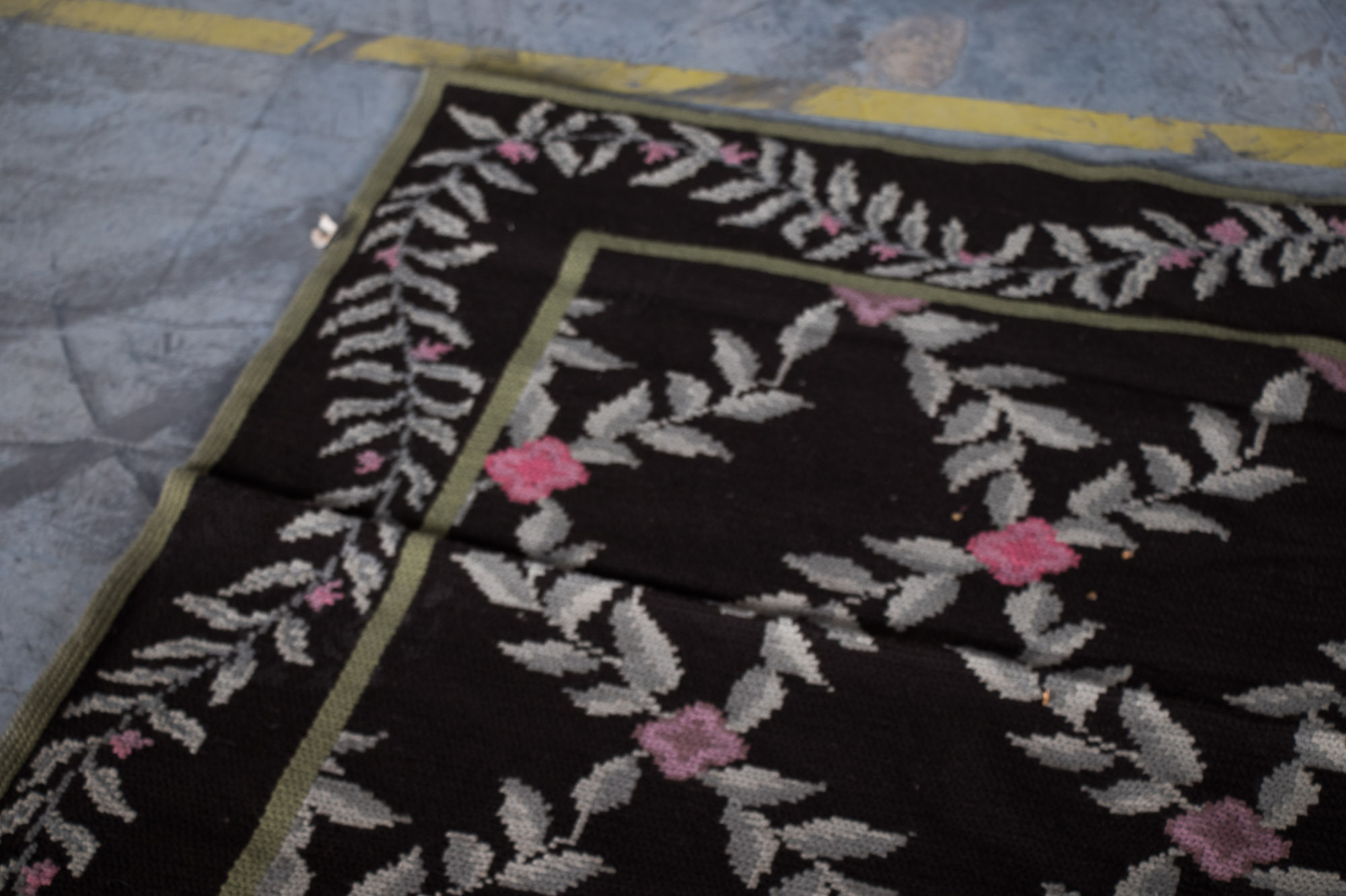 Vintage Tufted Needlepoint Area Rug