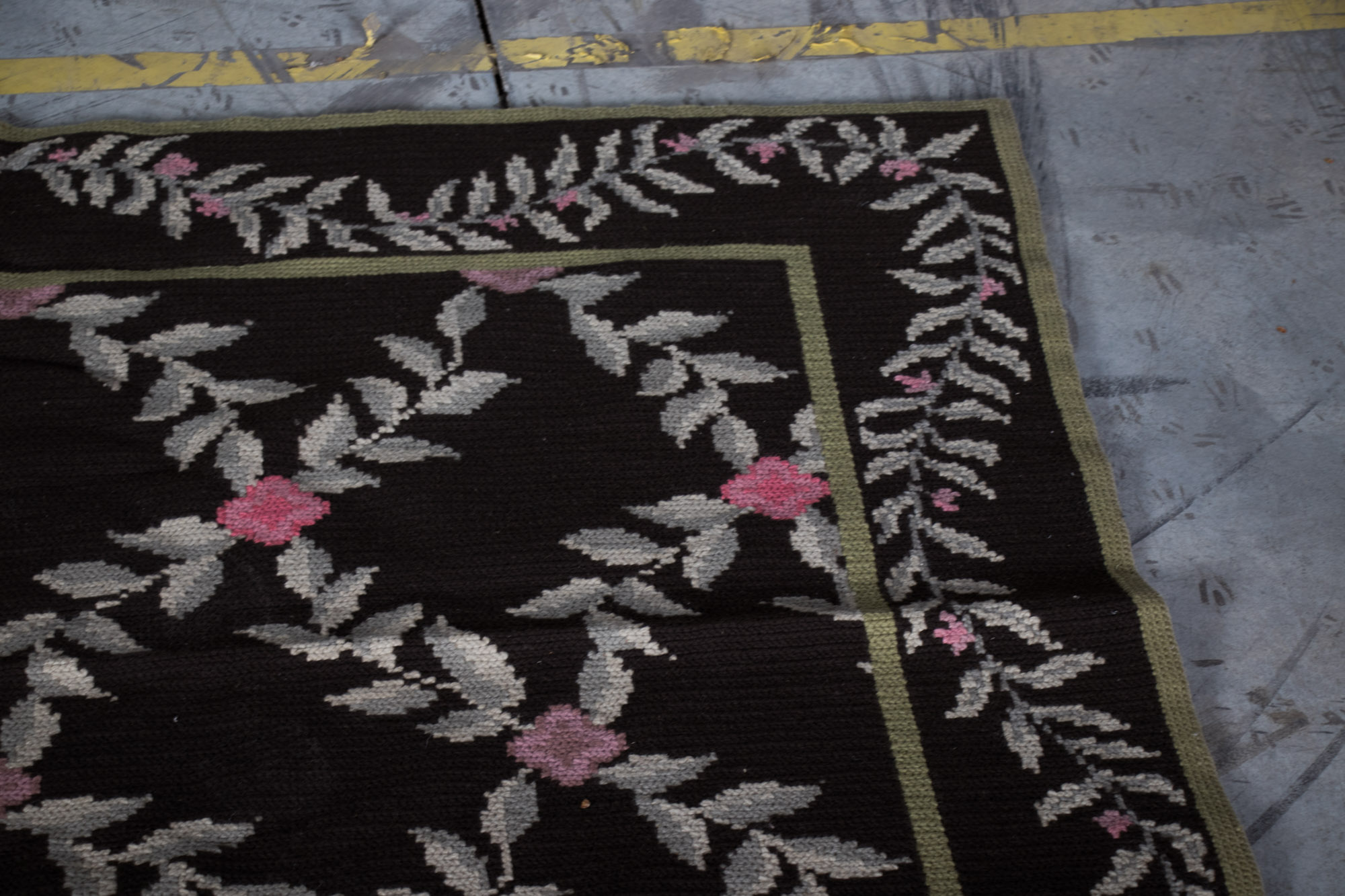Vintage Tufted Needlepoint Area Rug
