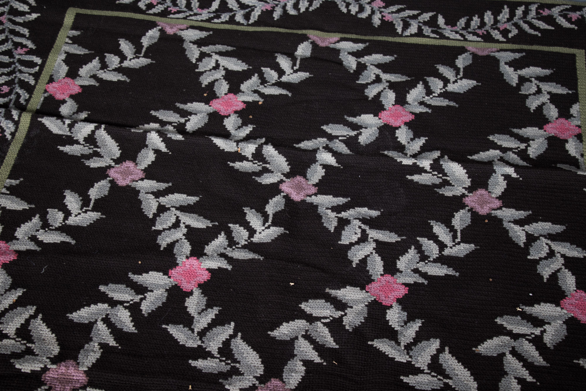 Vintage Tufted Needlepoint Area Rug