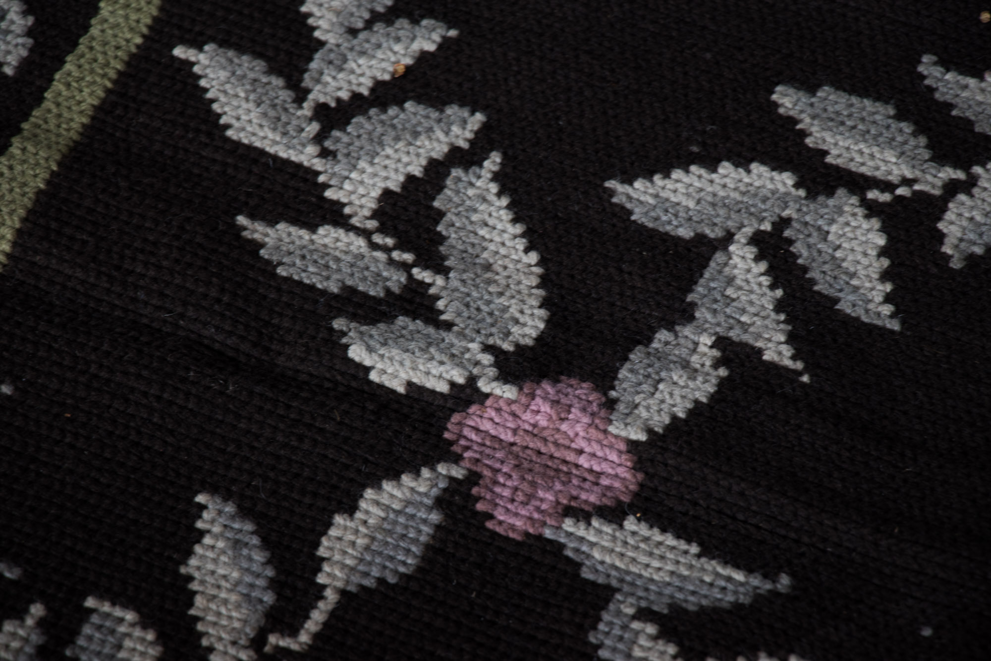 Vintage Tufted Needlepoint Area Rug