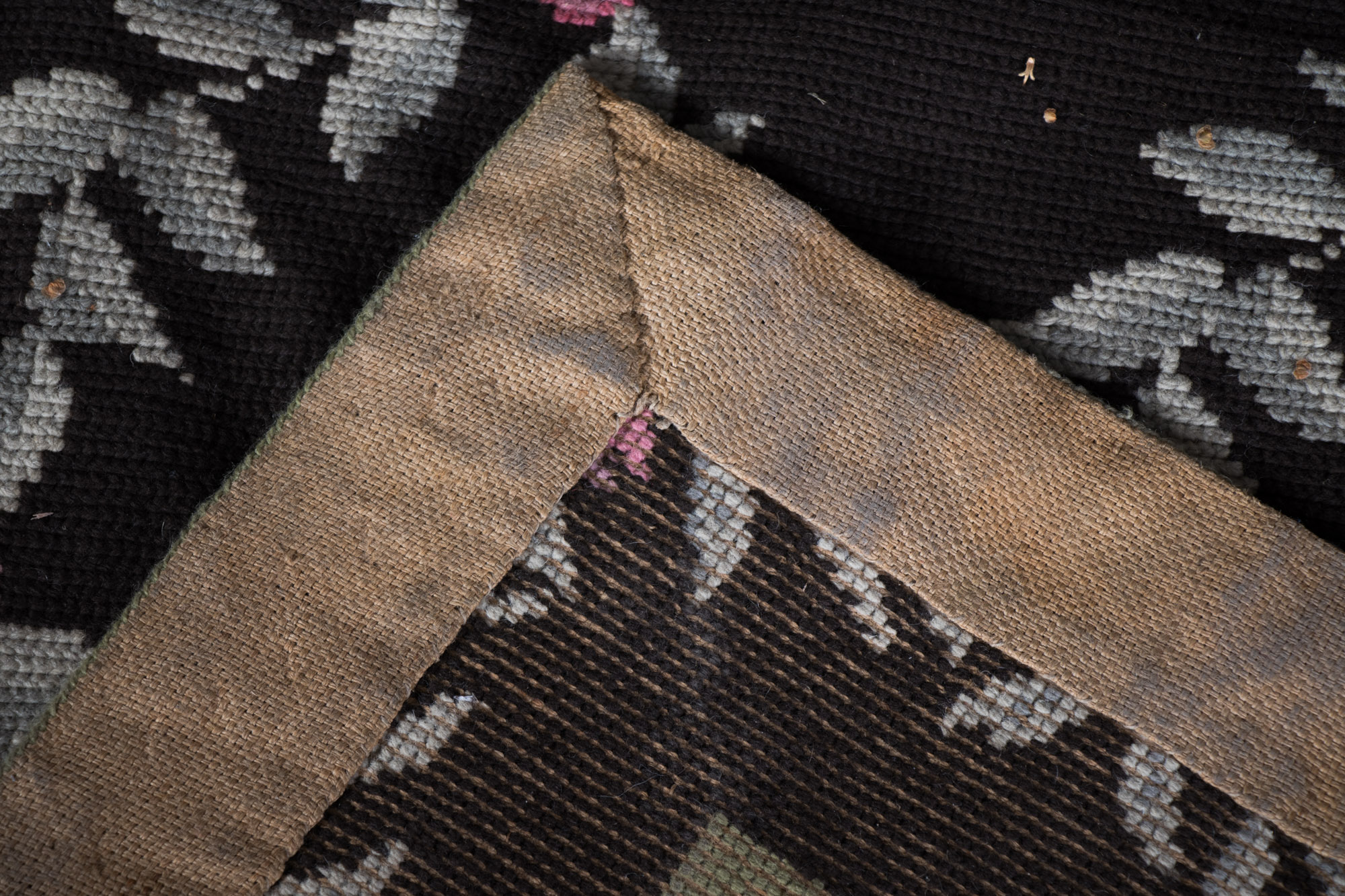 Vintage Tufted Needlepoint Area Rug