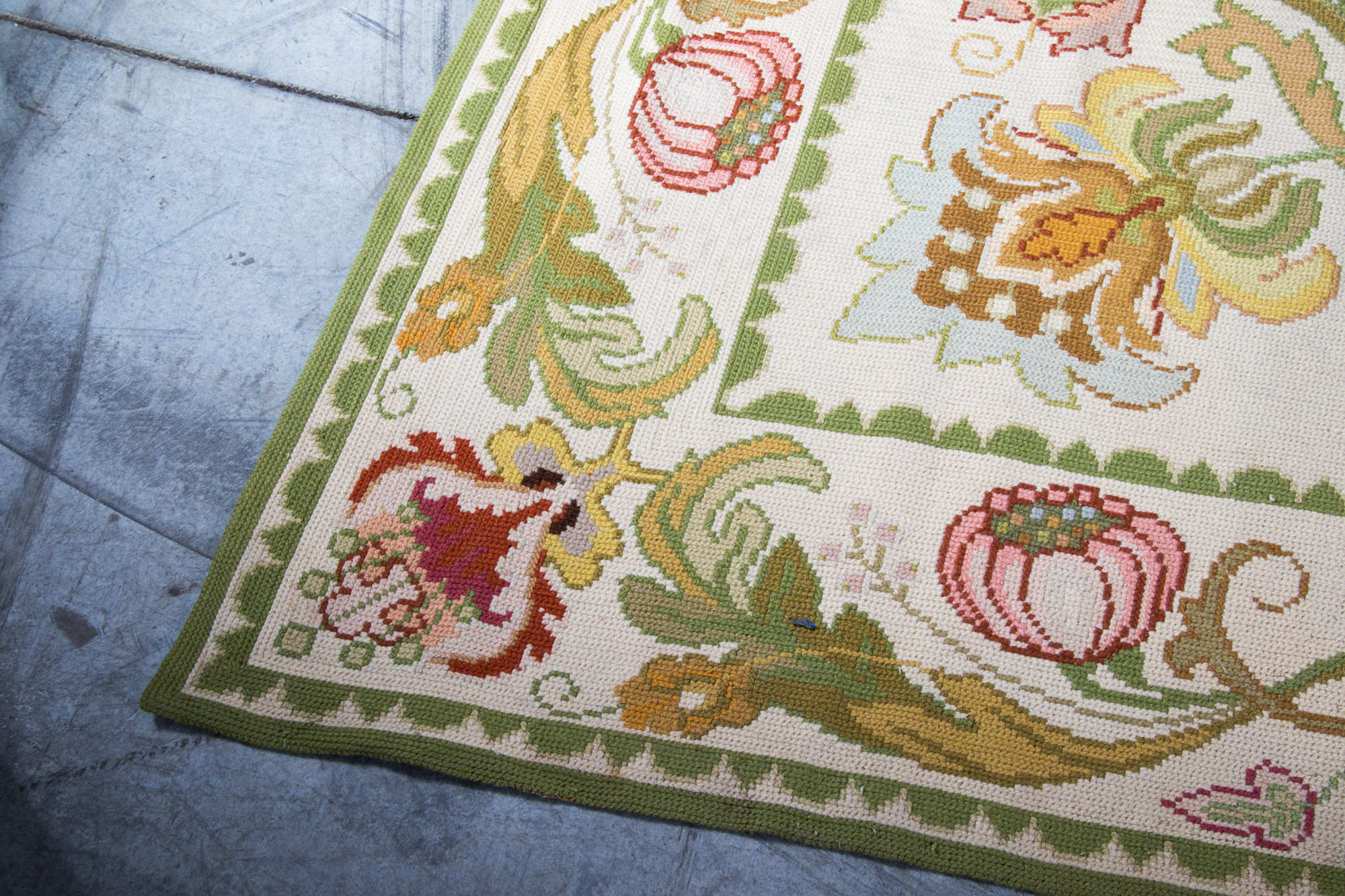 Vintage Directoire Style Needlepoint Area Rug