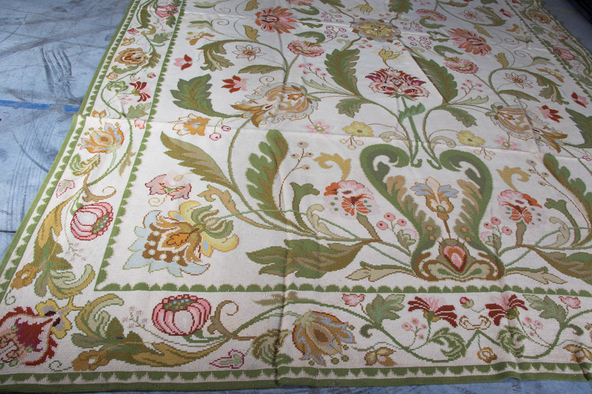 Vintage Directoire Style Needlepoint Area Rug