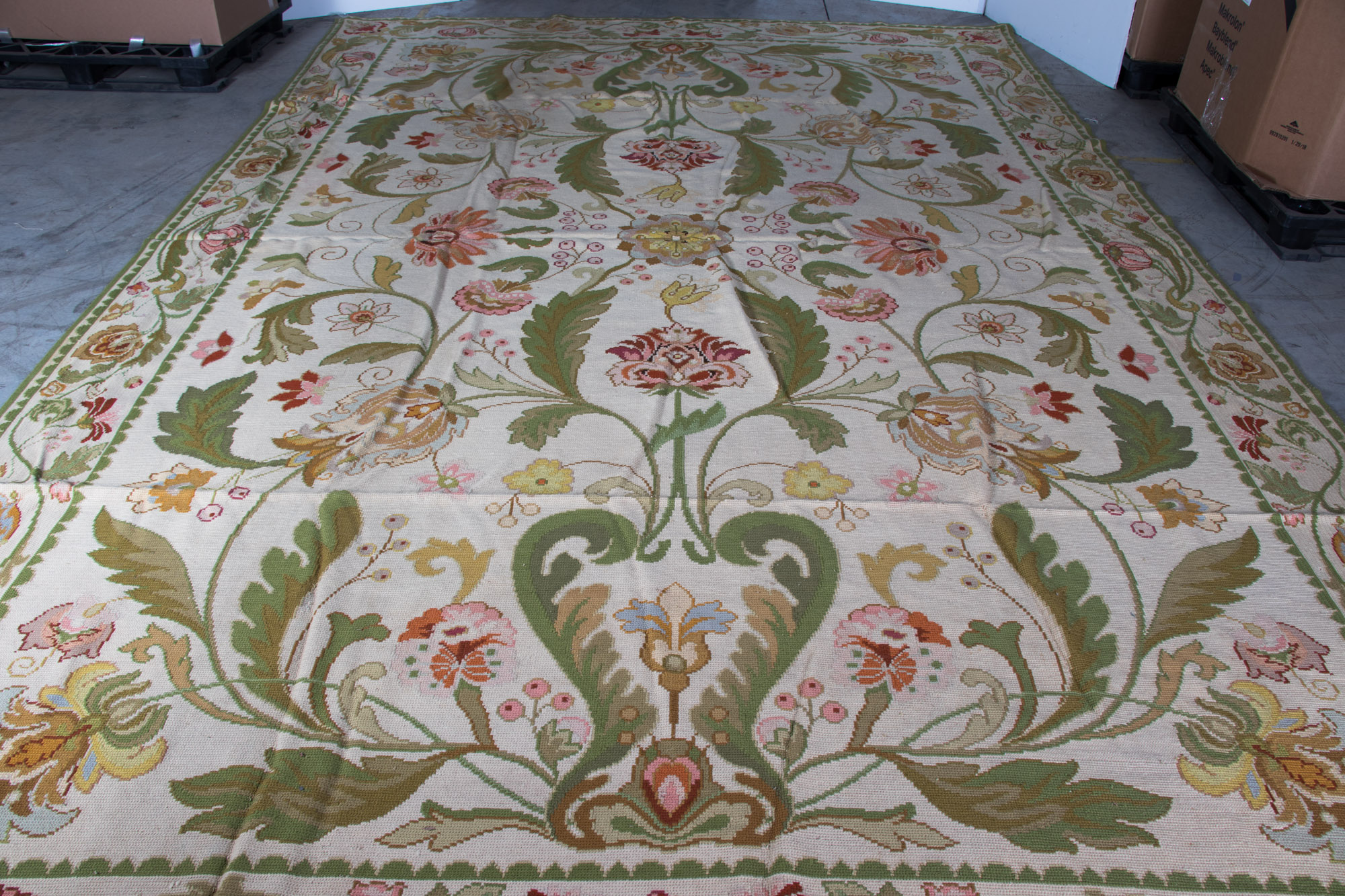 Vintage Directoire Style Needlepoint Area Rug