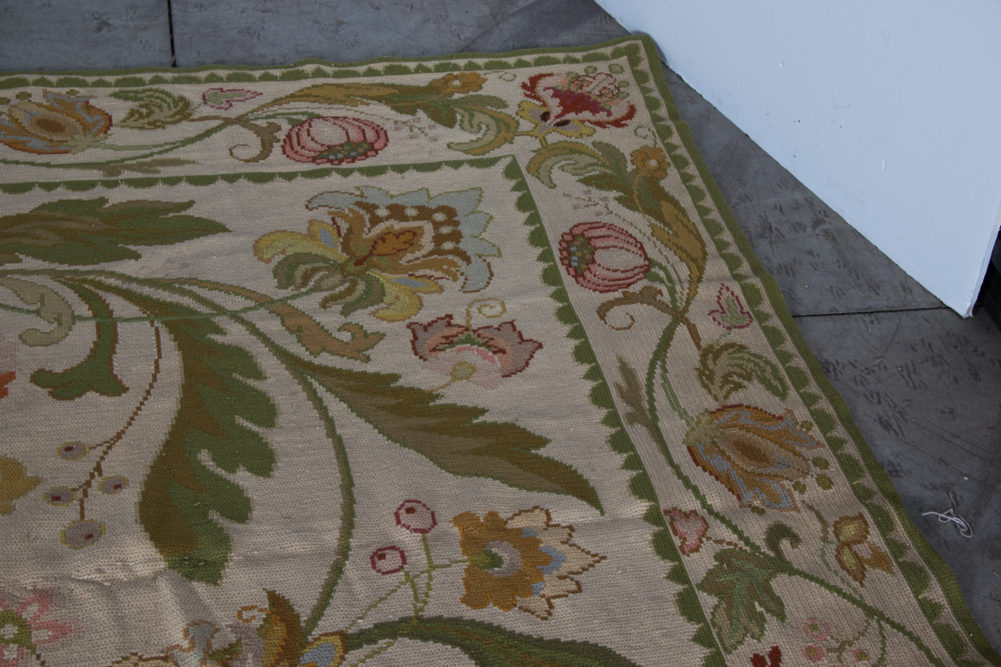 Vintage Directoire Style Needlepoint Area Rug