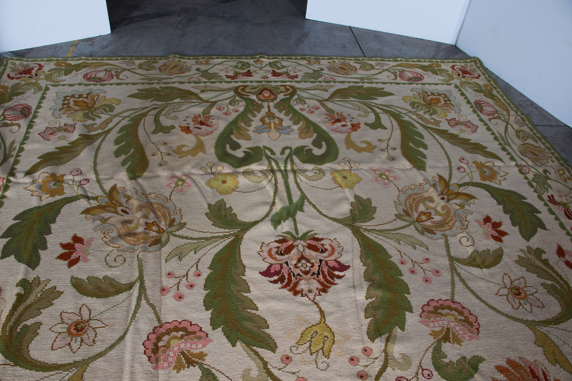 Vintage Directoire Style Needlepoint Area Rug