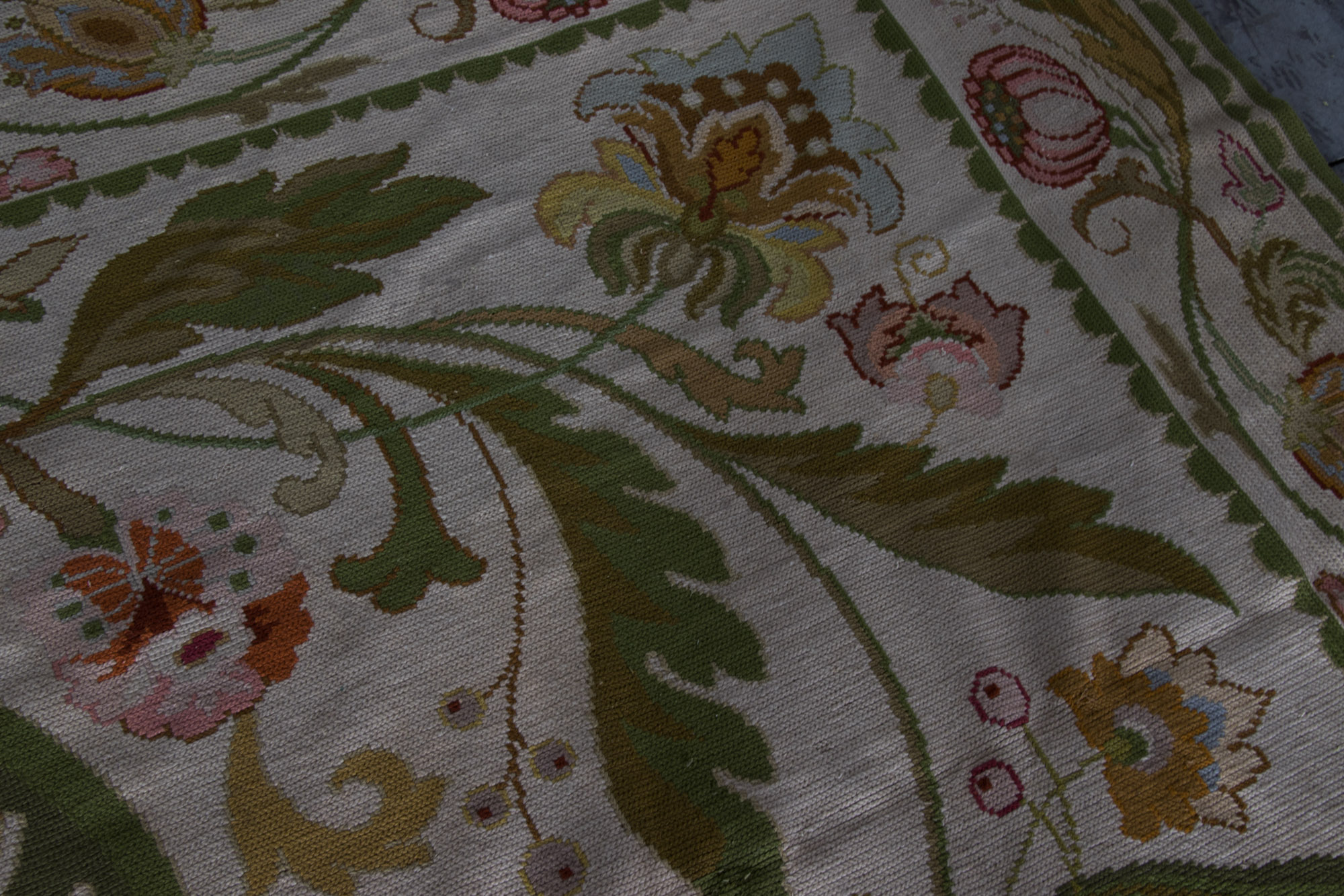 Vintage Directoire Style Needlepoint Area Rug