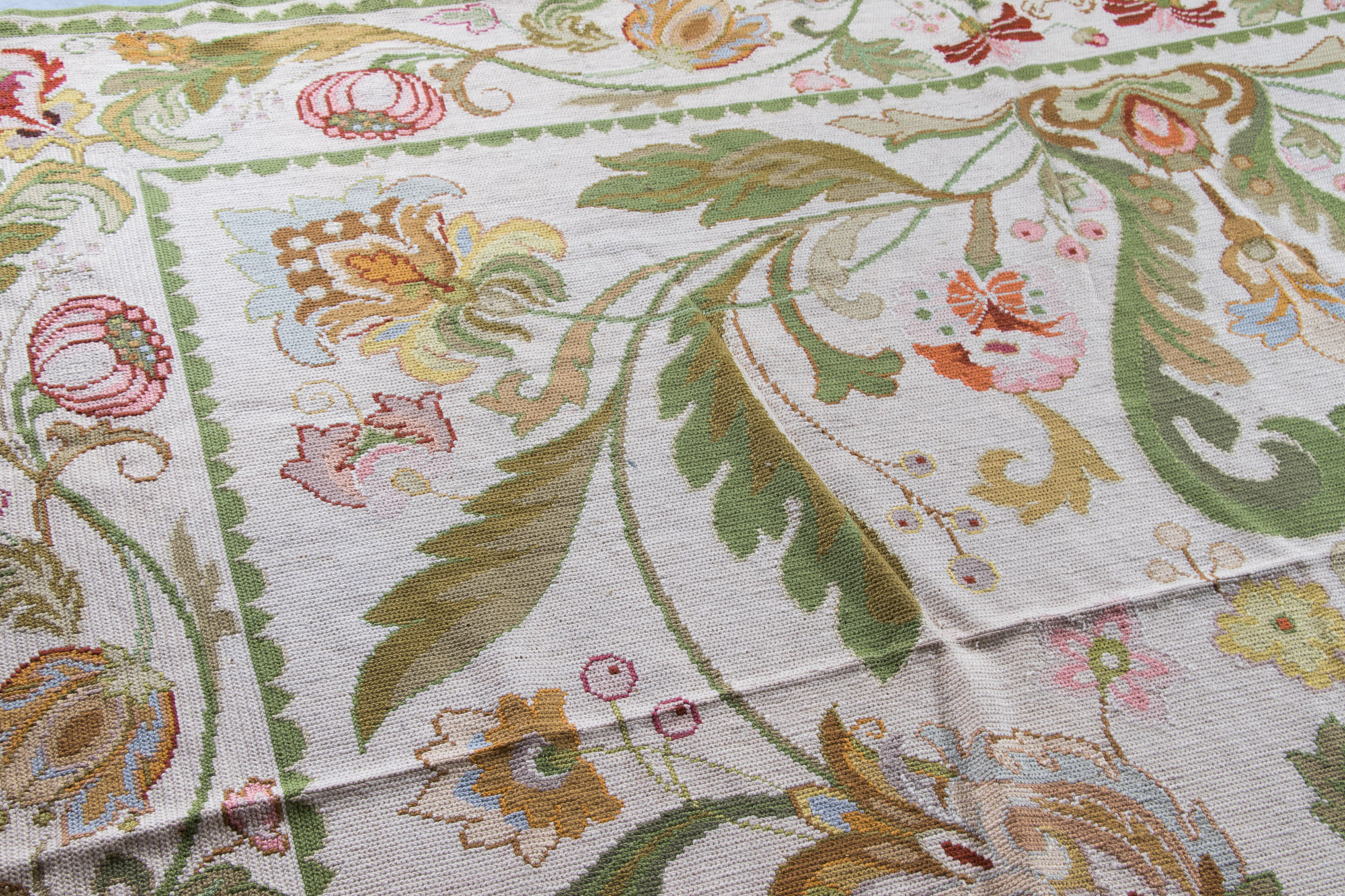 Vintage Directoire Style Needlepoint Area Rug