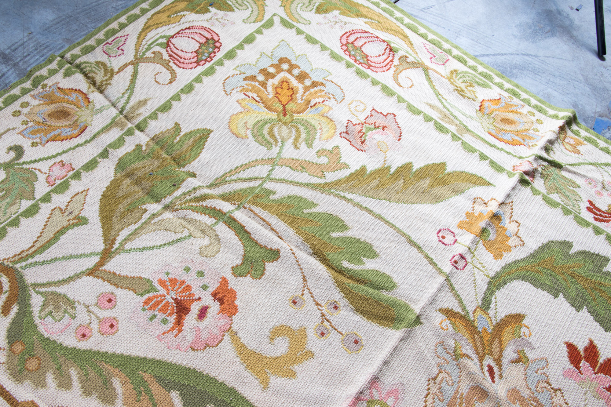 Vintage Directoire Style Needlepoint Area Rug