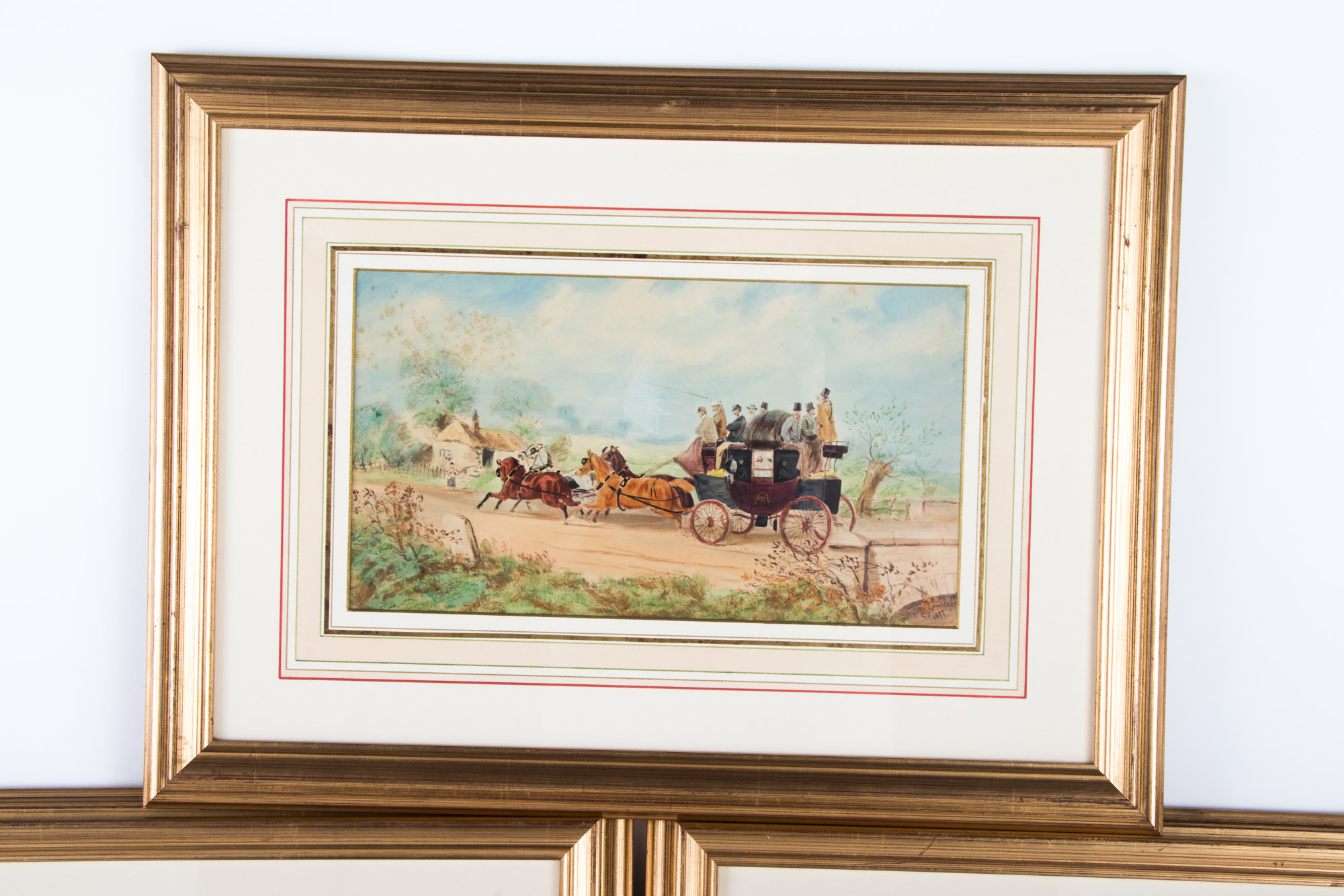 Three Western Themed Giltwood Framed Acrylic Paintings