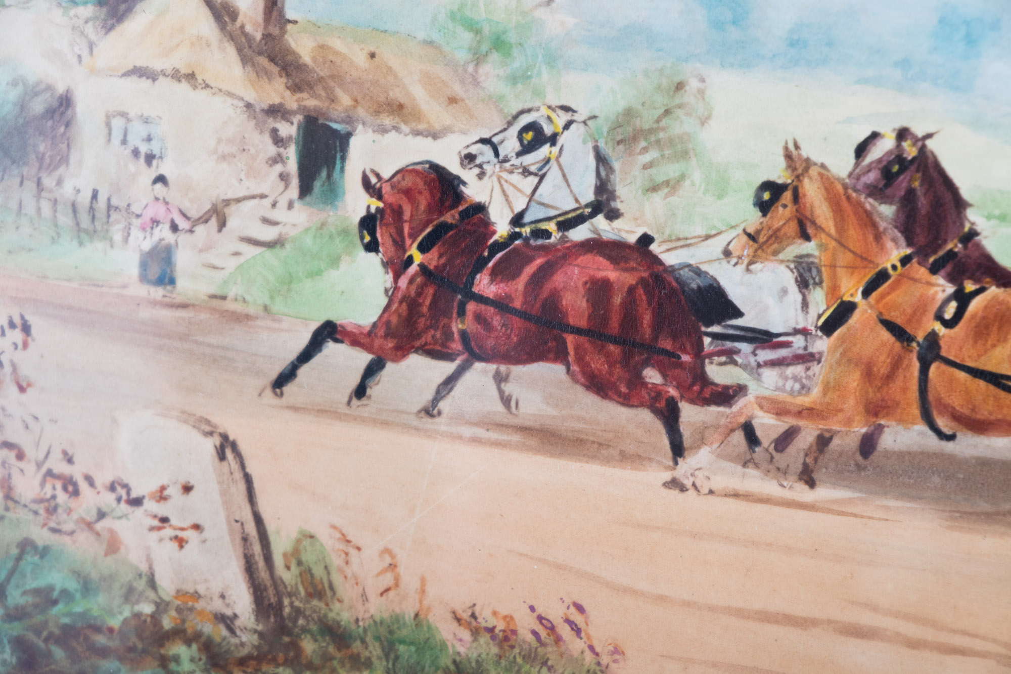 Three Western Themed Giltwood Framed Acrylic Paintings