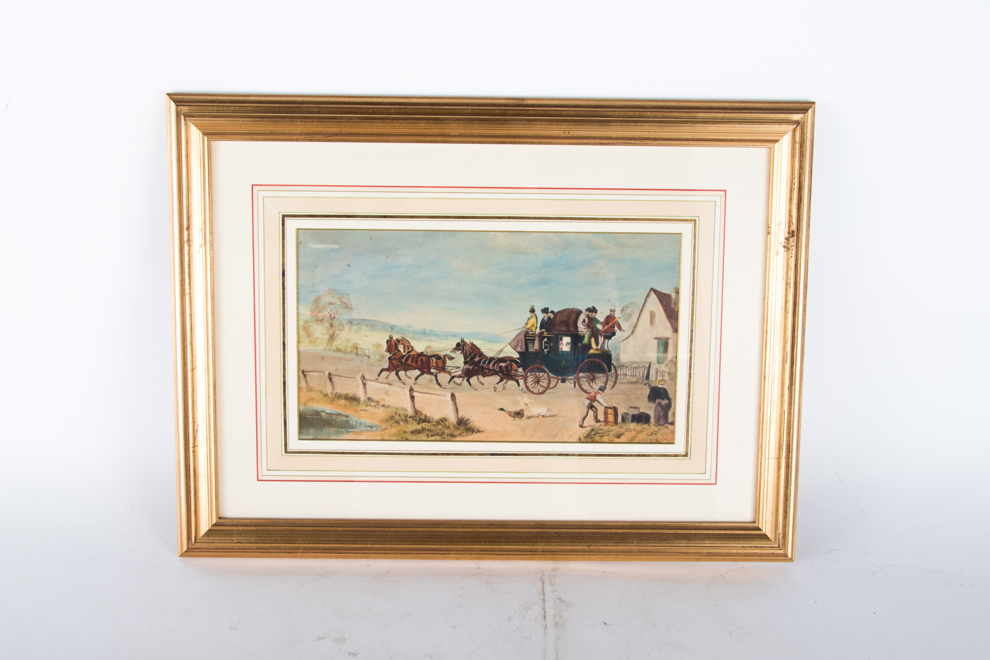 Three Western Themed Giltwood Framed Acrylic Paintings