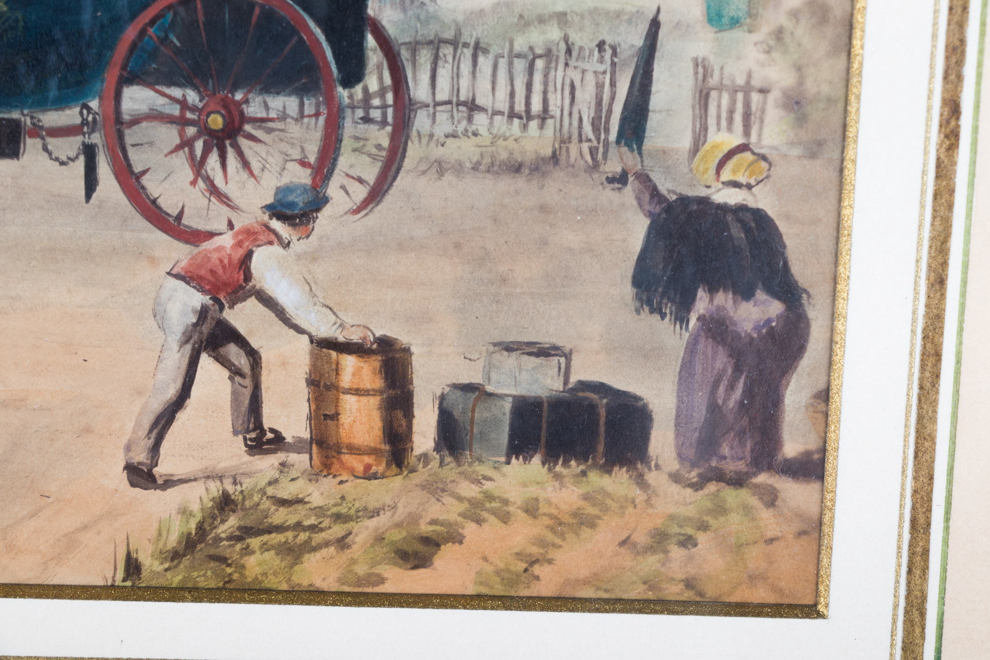 Three Western Themed Giltwood Framed Acrylic Paintings