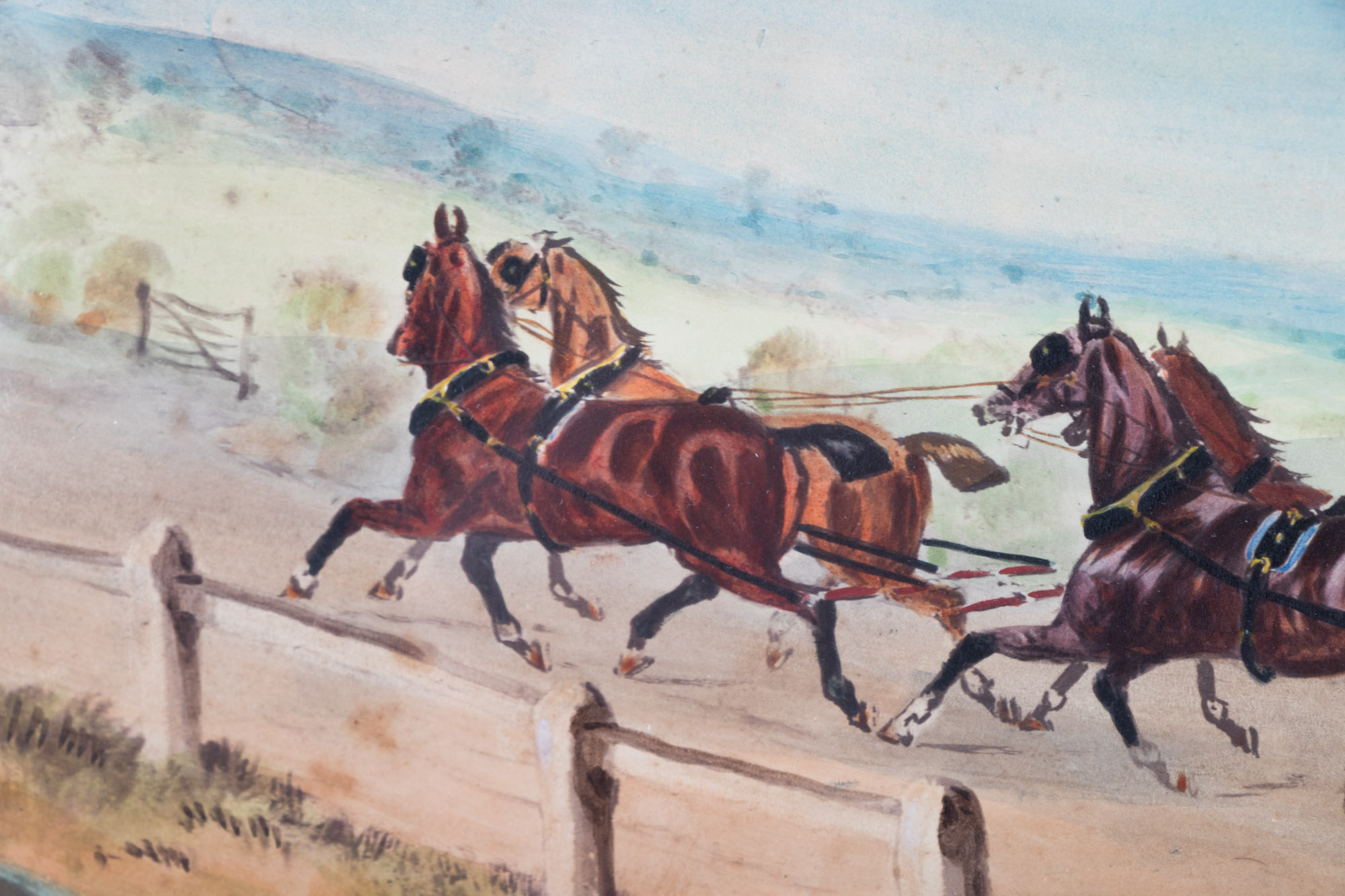 Three Western Themed Giltwood Framed Acrylic Paintings