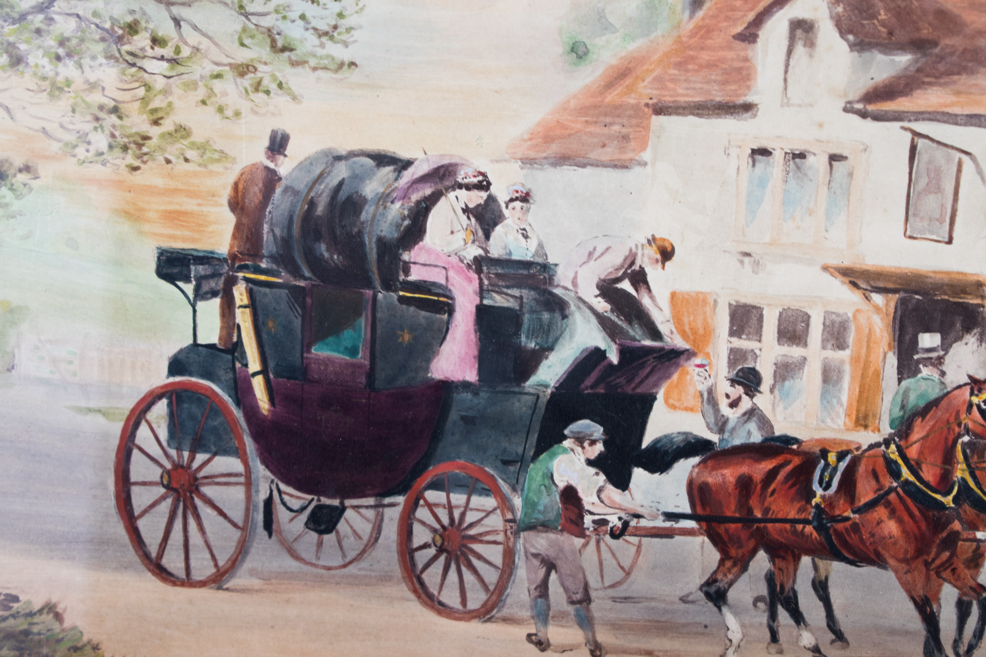 Three Western Themed Giltwood Framed Acrylic Paintings