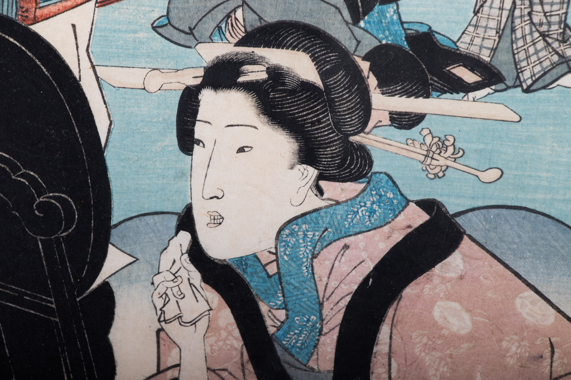 Japanese Ukiyo-e Woodblock Prints including Kunikage, Kunisada, and Kuniyoshi