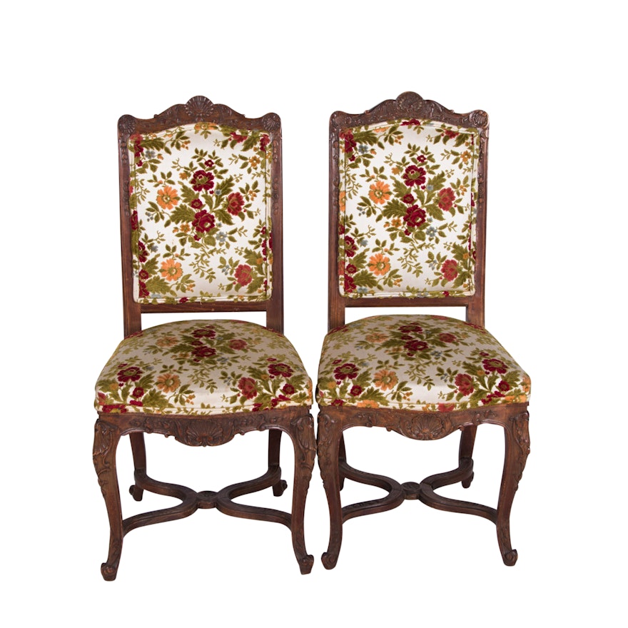 Pair of Regence Style Carved Beech Side Chairs, Circa 1900
