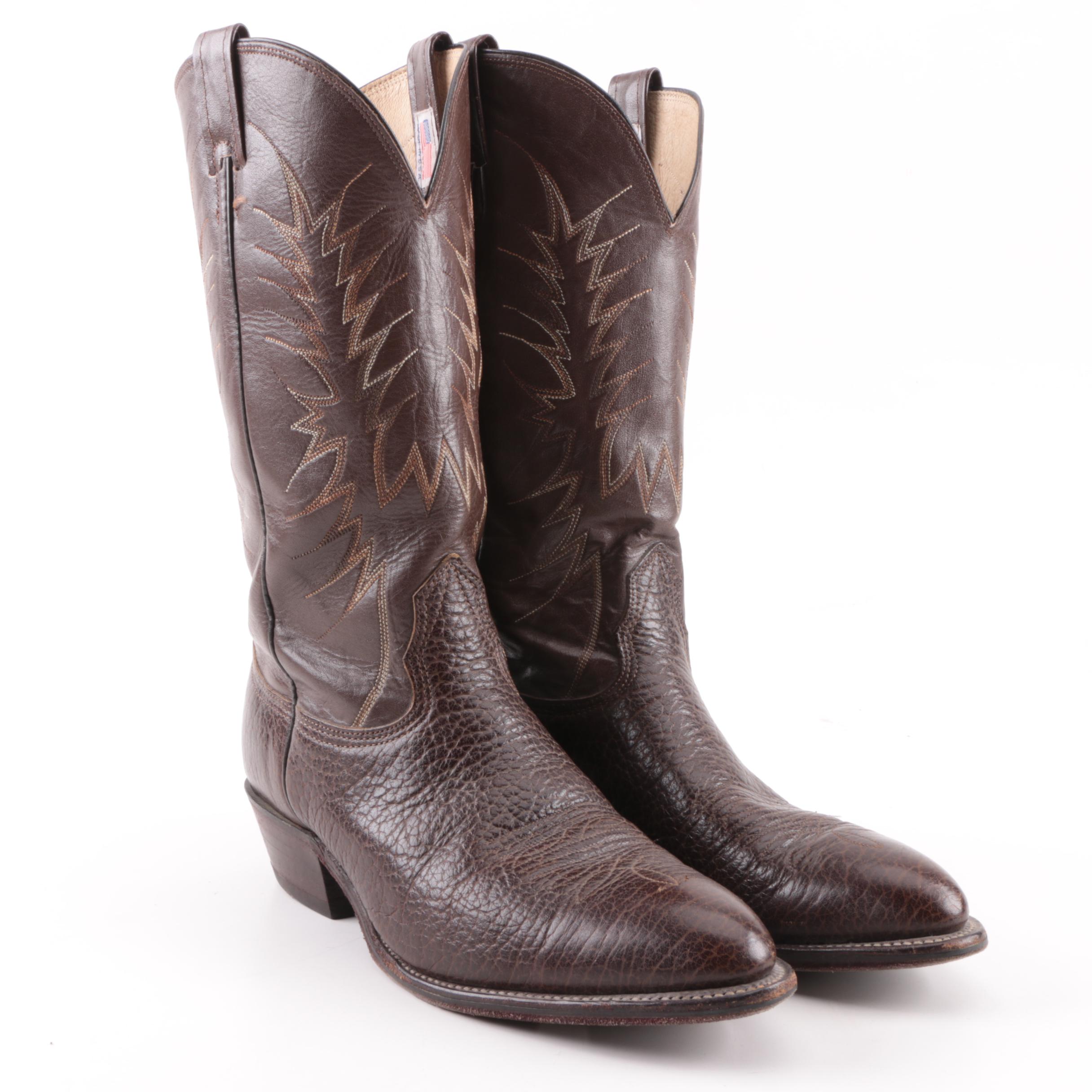 Men's Vintage Nocona Brown Leather Cowboy Boots