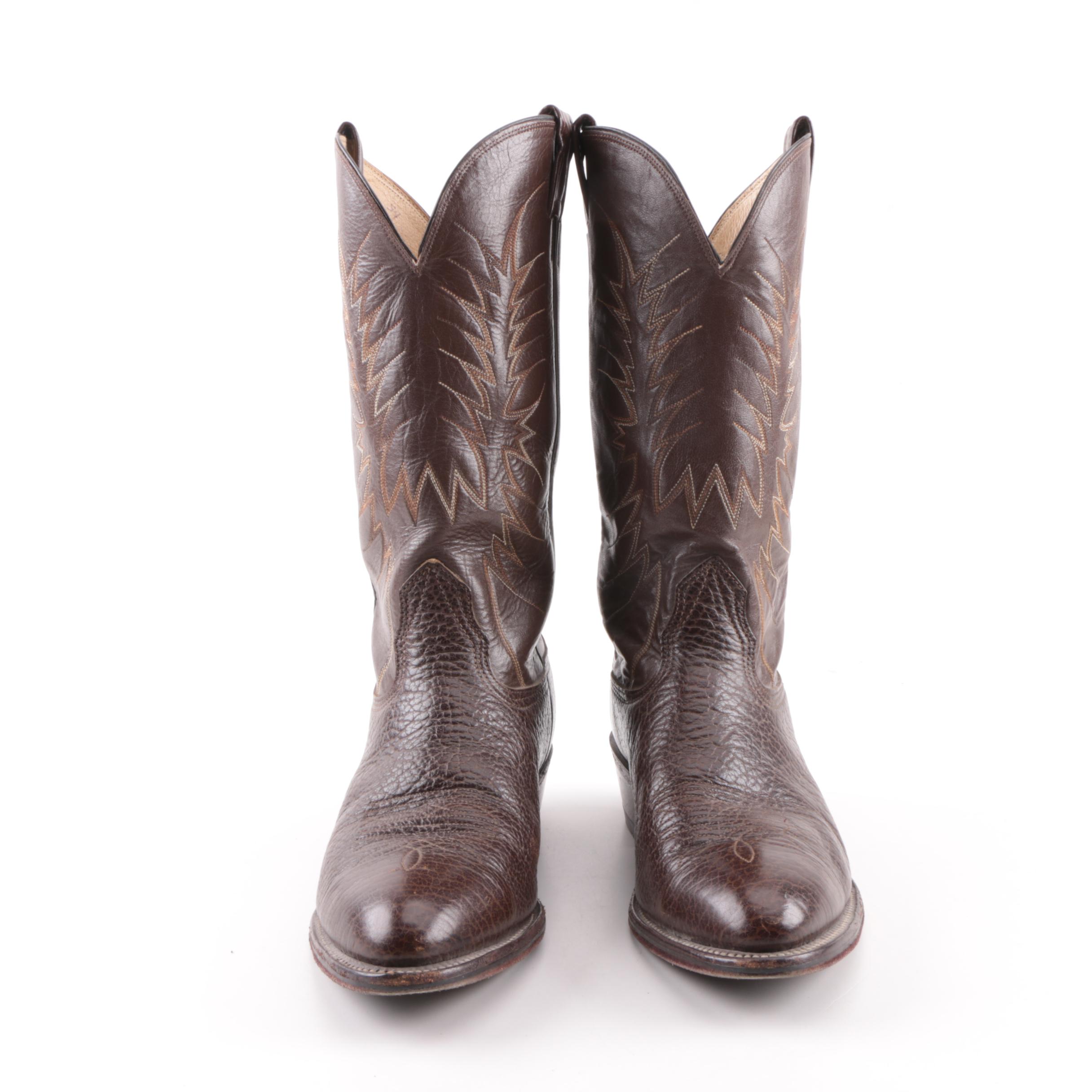 Men's Vintage Nocona Brown Leather Cowboy Boots