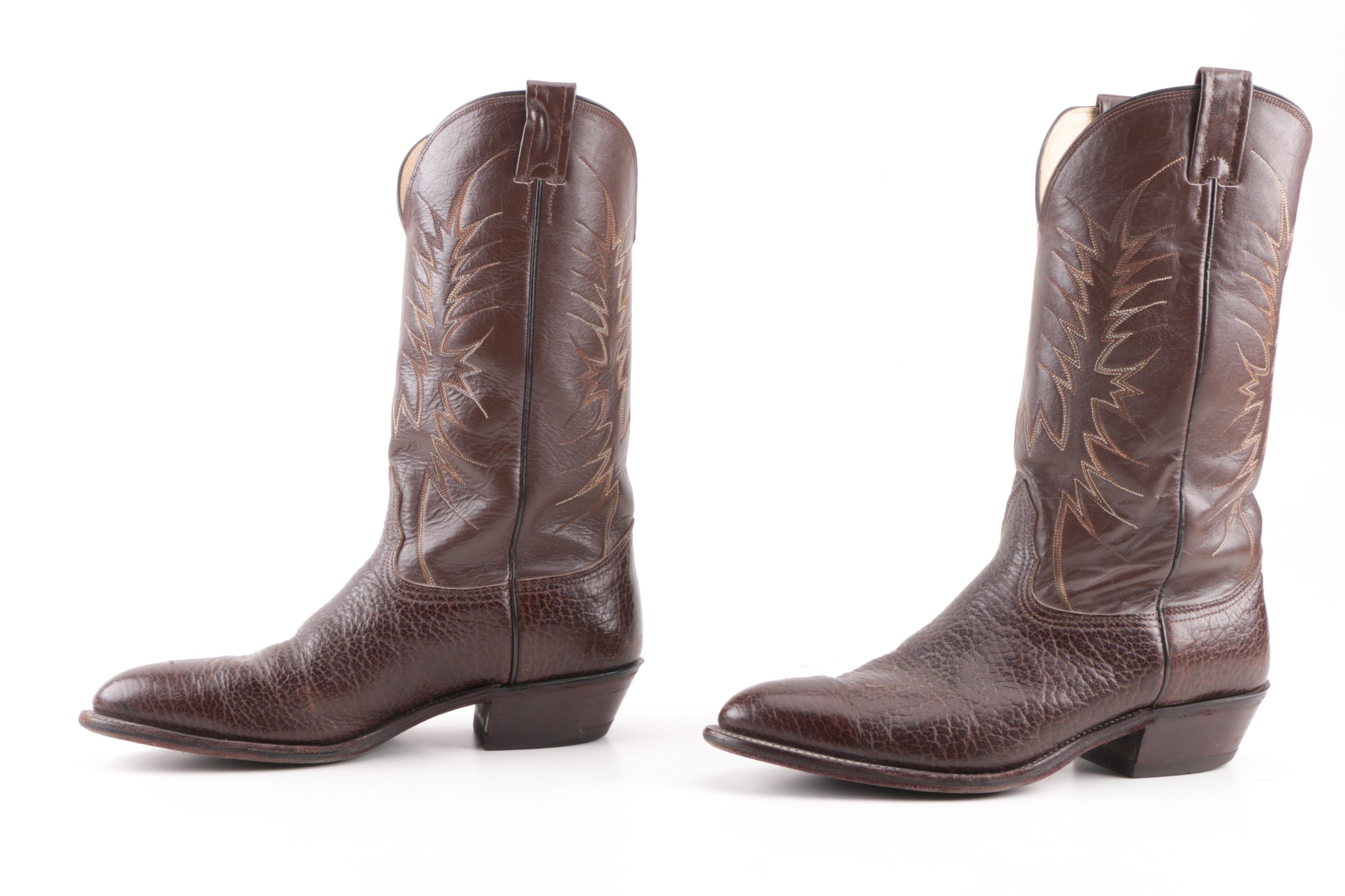 Men's Vintage Nocona Brown Leather Cowboy Boots