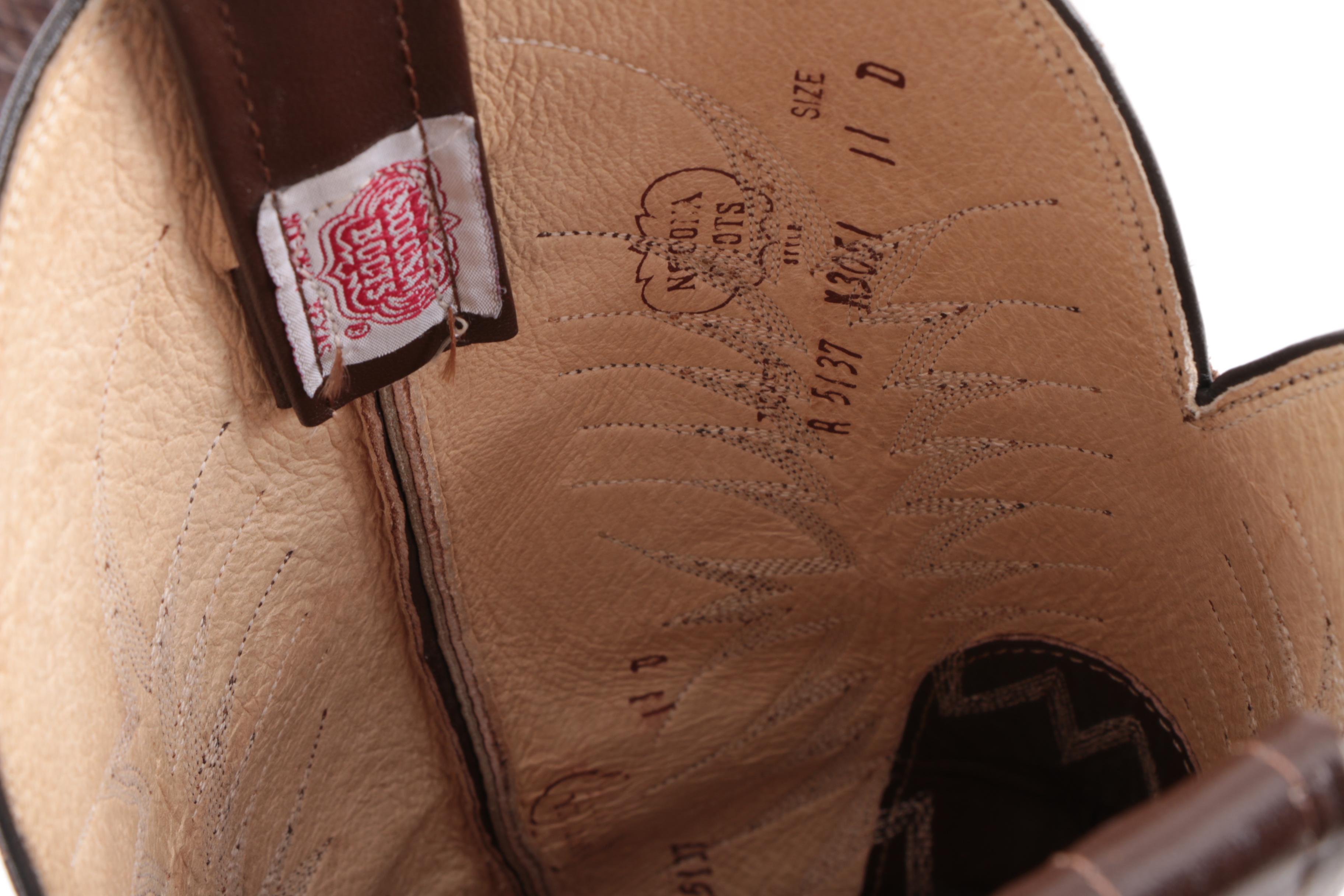 Men's Vintage Nocona Brown Leather Cowboy Boots