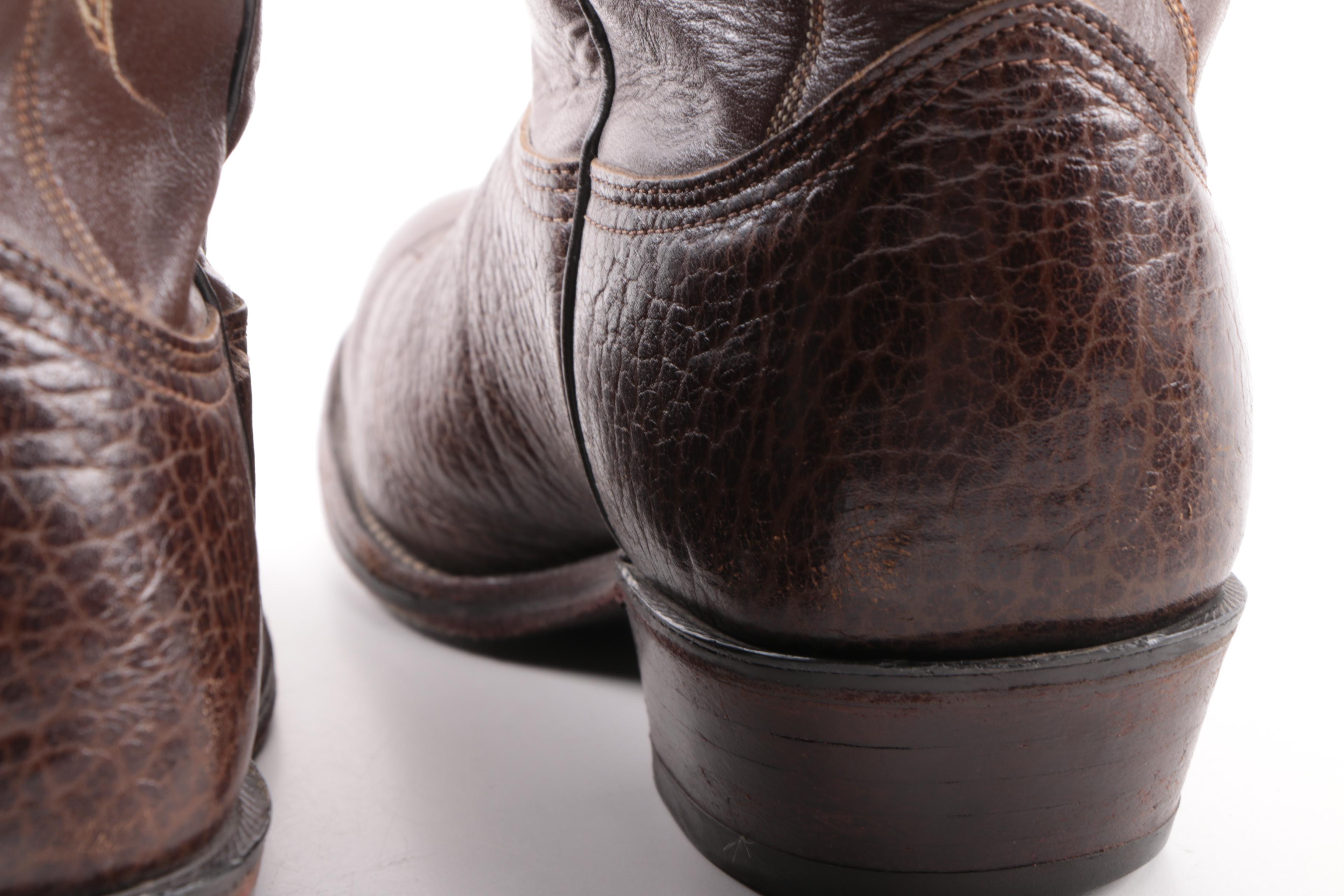 Men's Vintage Nocona Brown Leather Cowboy Boots