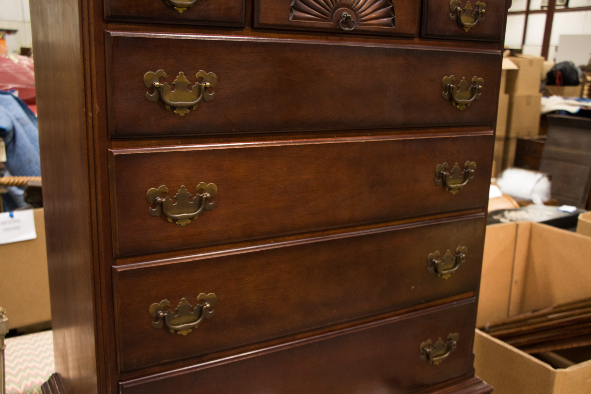 Queen Anne Style Mahogany Highboy with Secretary Drawer by Kling Furniture Co.