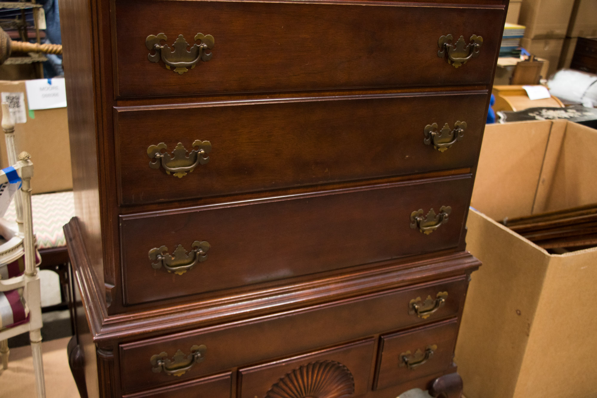 Queen Anne Style Mahogany Highboy with Secretary Drawer by Kling Furniture Co.
