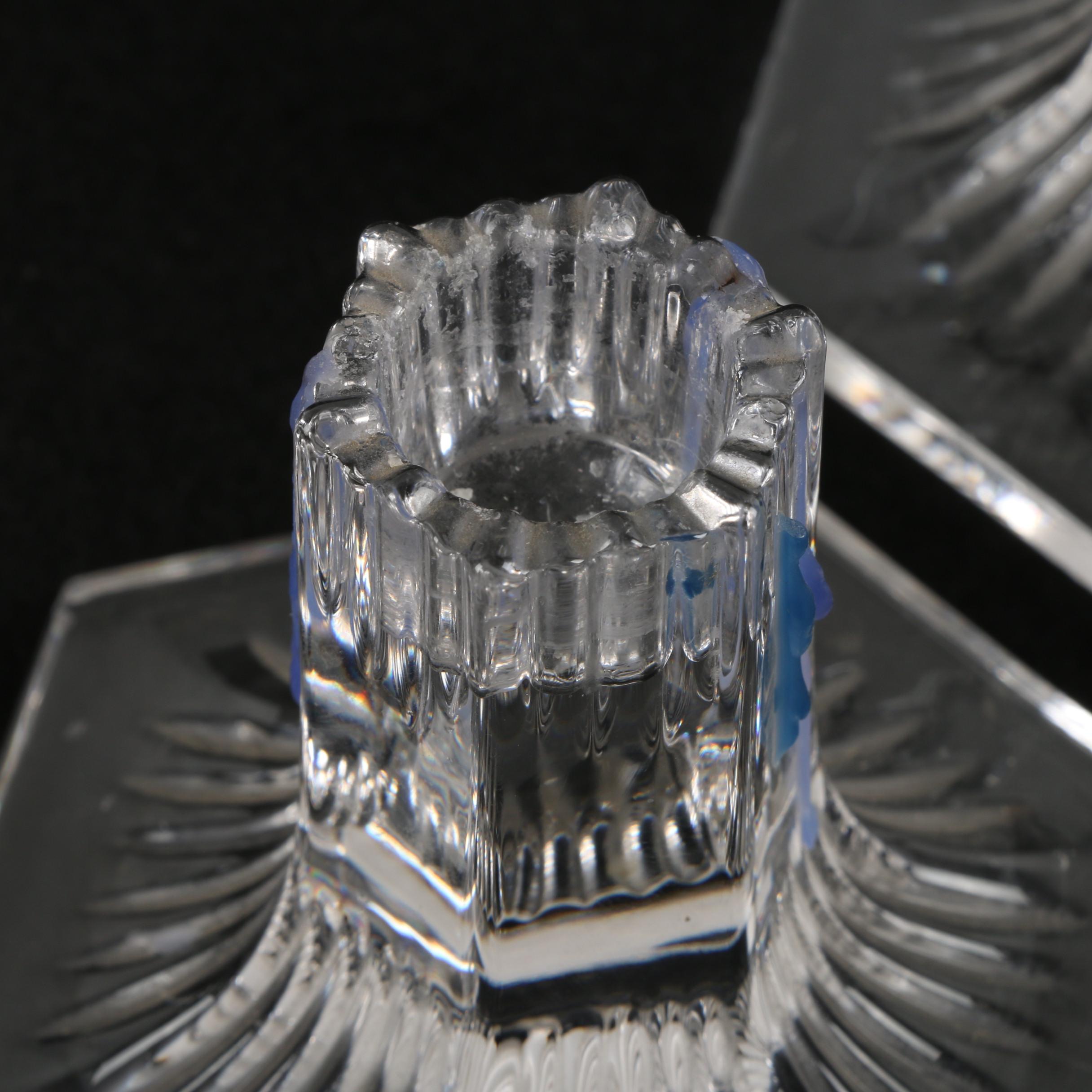 Tiffany & Co. "Louis Comfort Tiffany Collection" Crystal Candlesticks