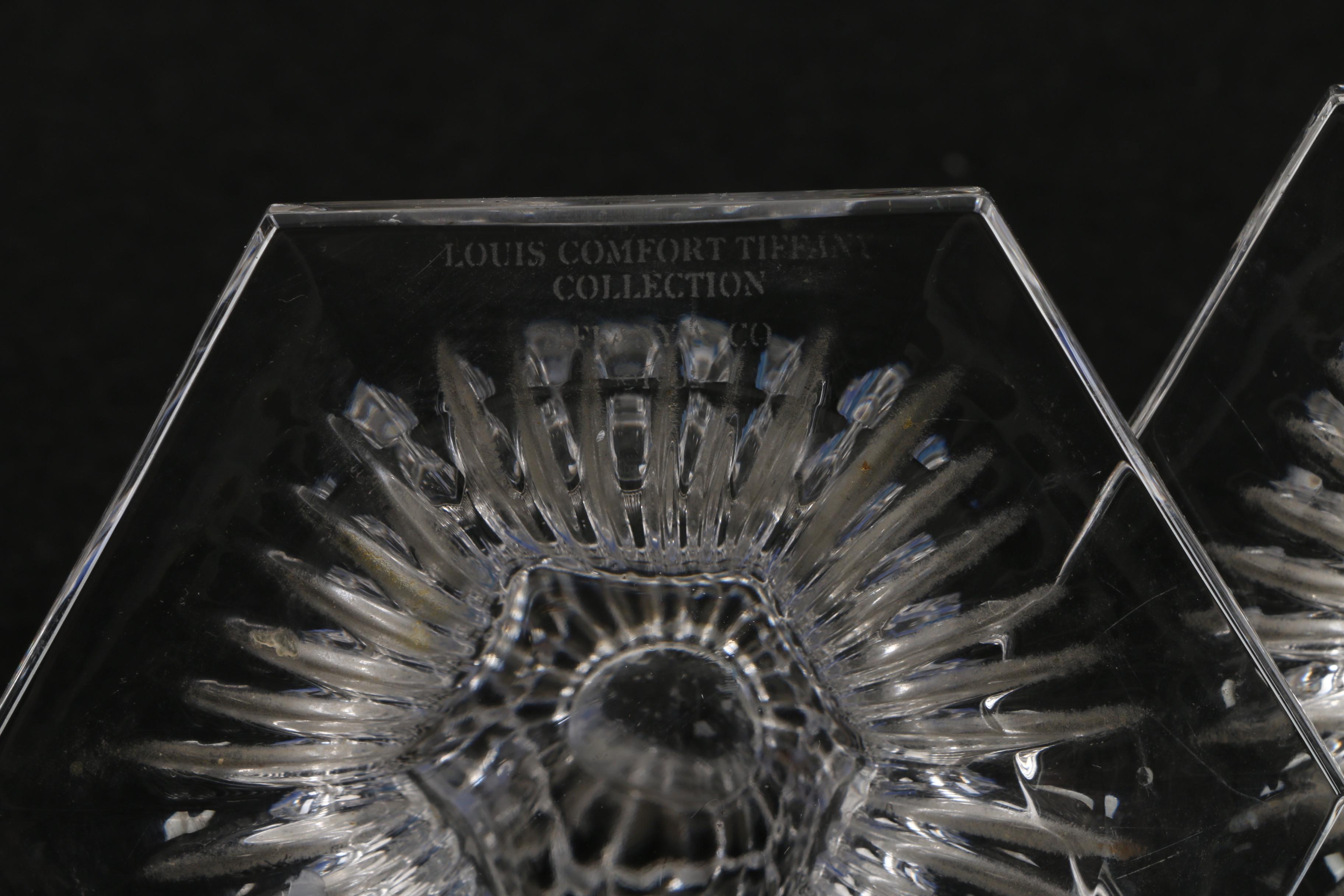 Tiffany & Co. "Louis Comfort Tiffany Collection" Crystal Candlesticks