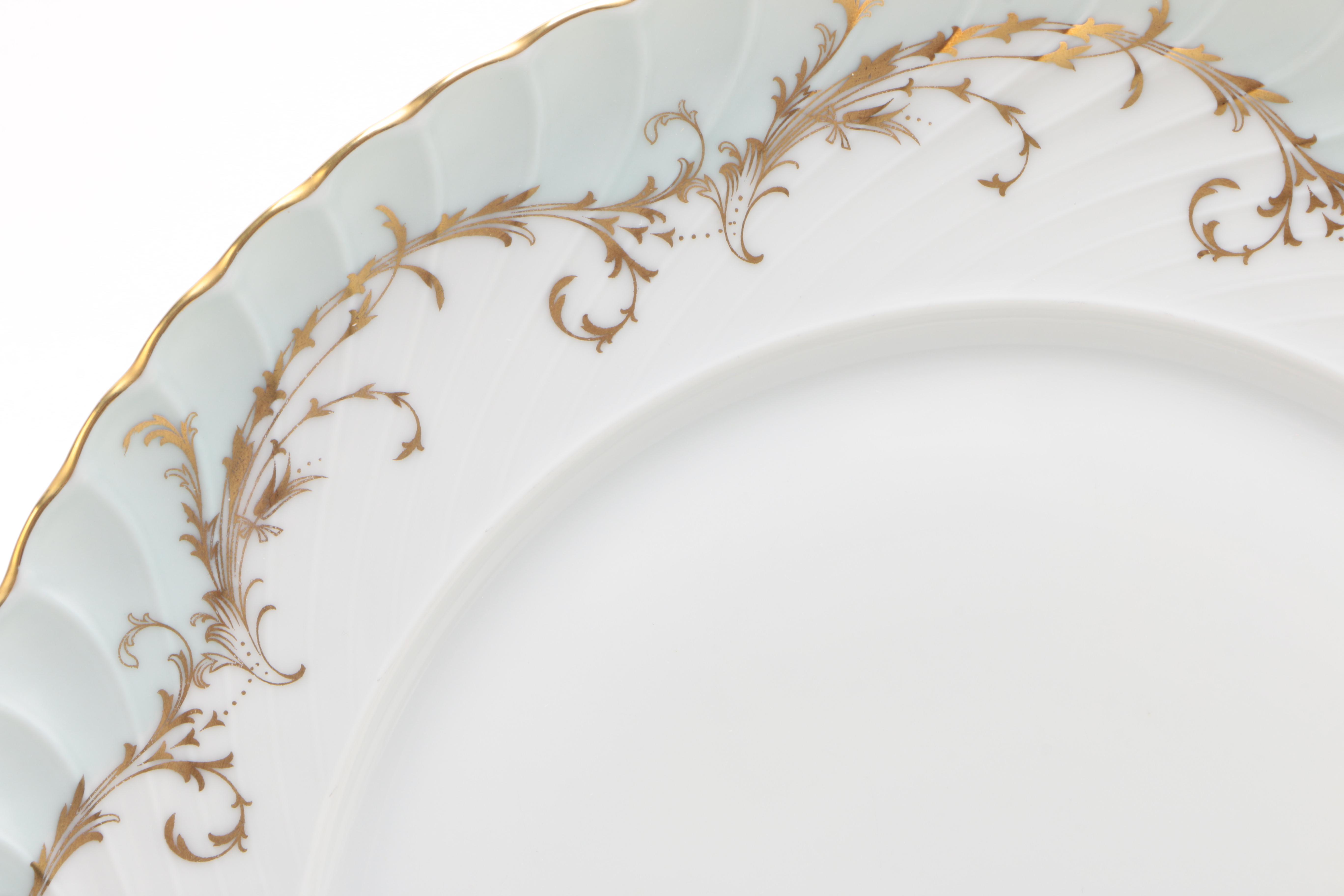 Vintage Royal Tettau "Elegance Blue Green" Porcelain Dinnerware