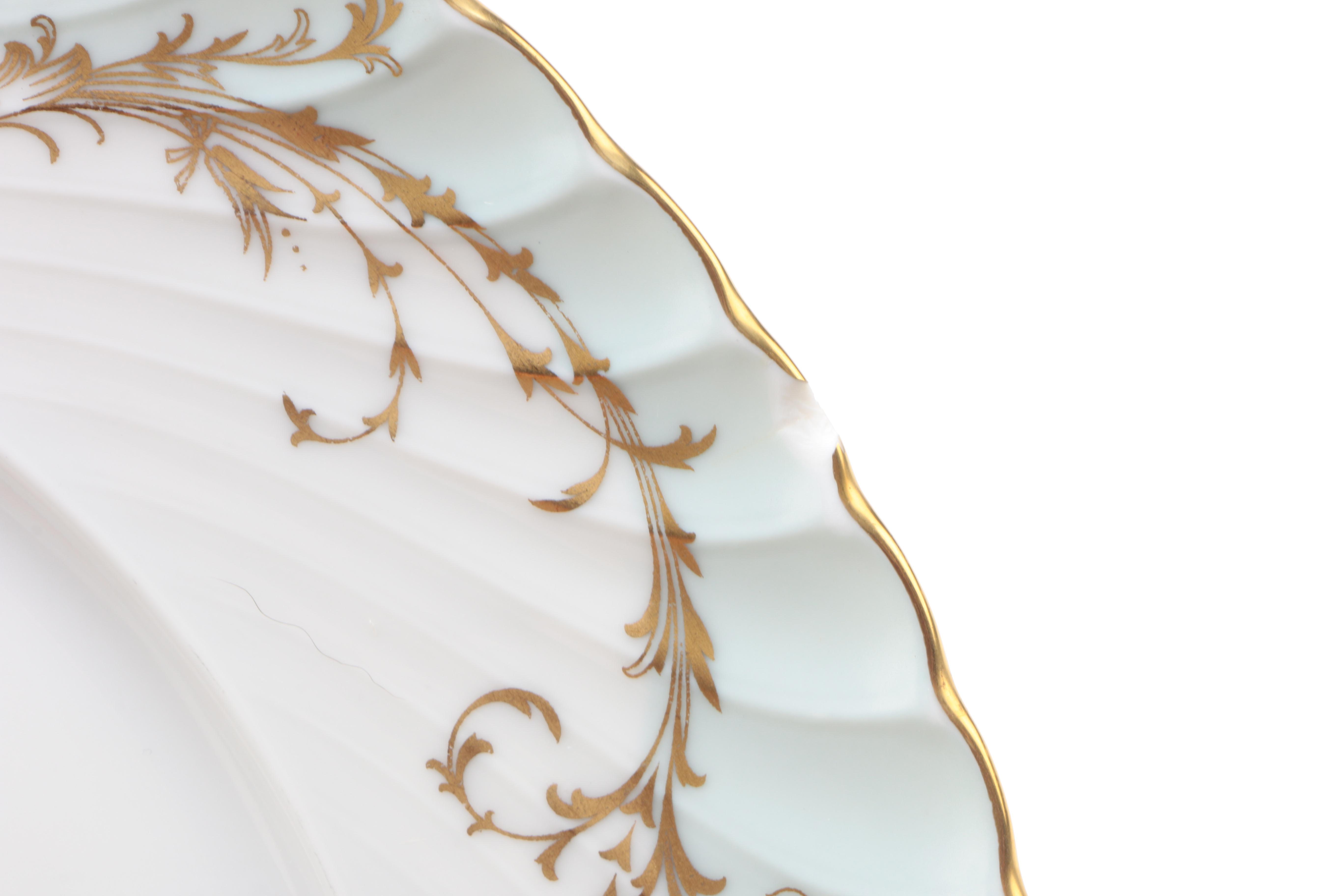 Vintage Royal Tettau "Elegance Blue Green" Porcelain Dinnerware