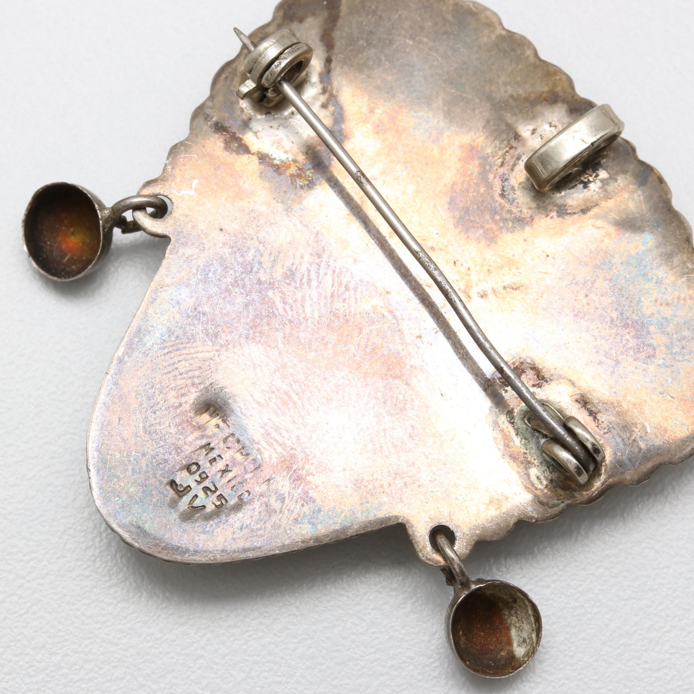 Vintage Taxco Sterling Silver Abalone Parure