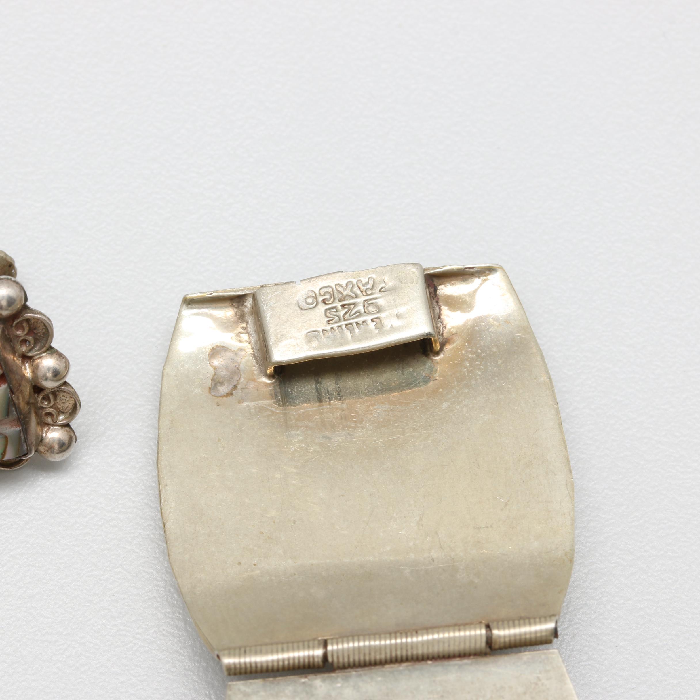 Vintage Taxco Sterling Silver Abalone Parure