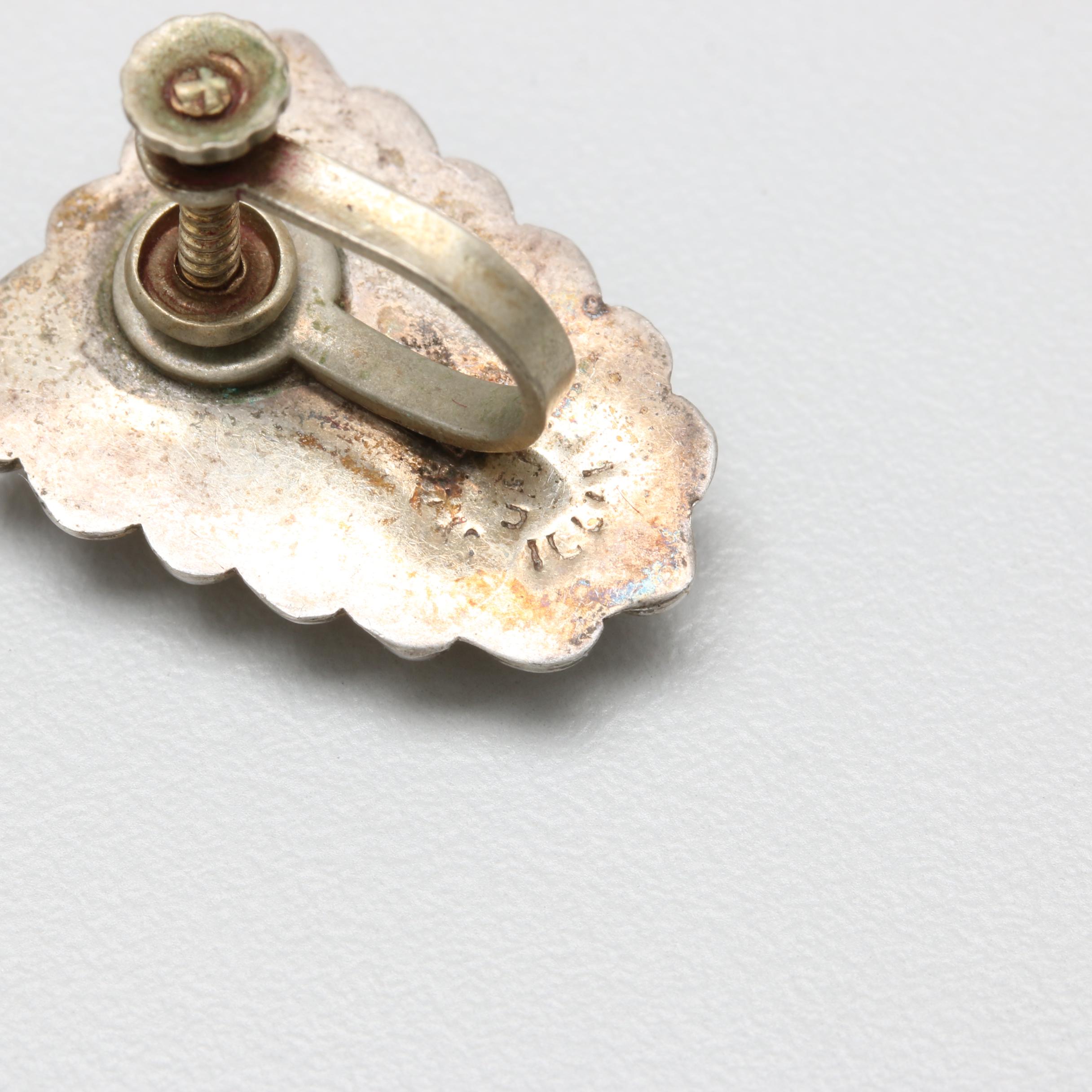 Vintage Taxco Sterling Silver Abalone Parure