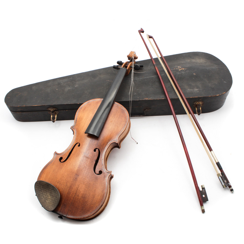 Antique La Mausikas Stradivarius Copy 4/4 Violin with Case