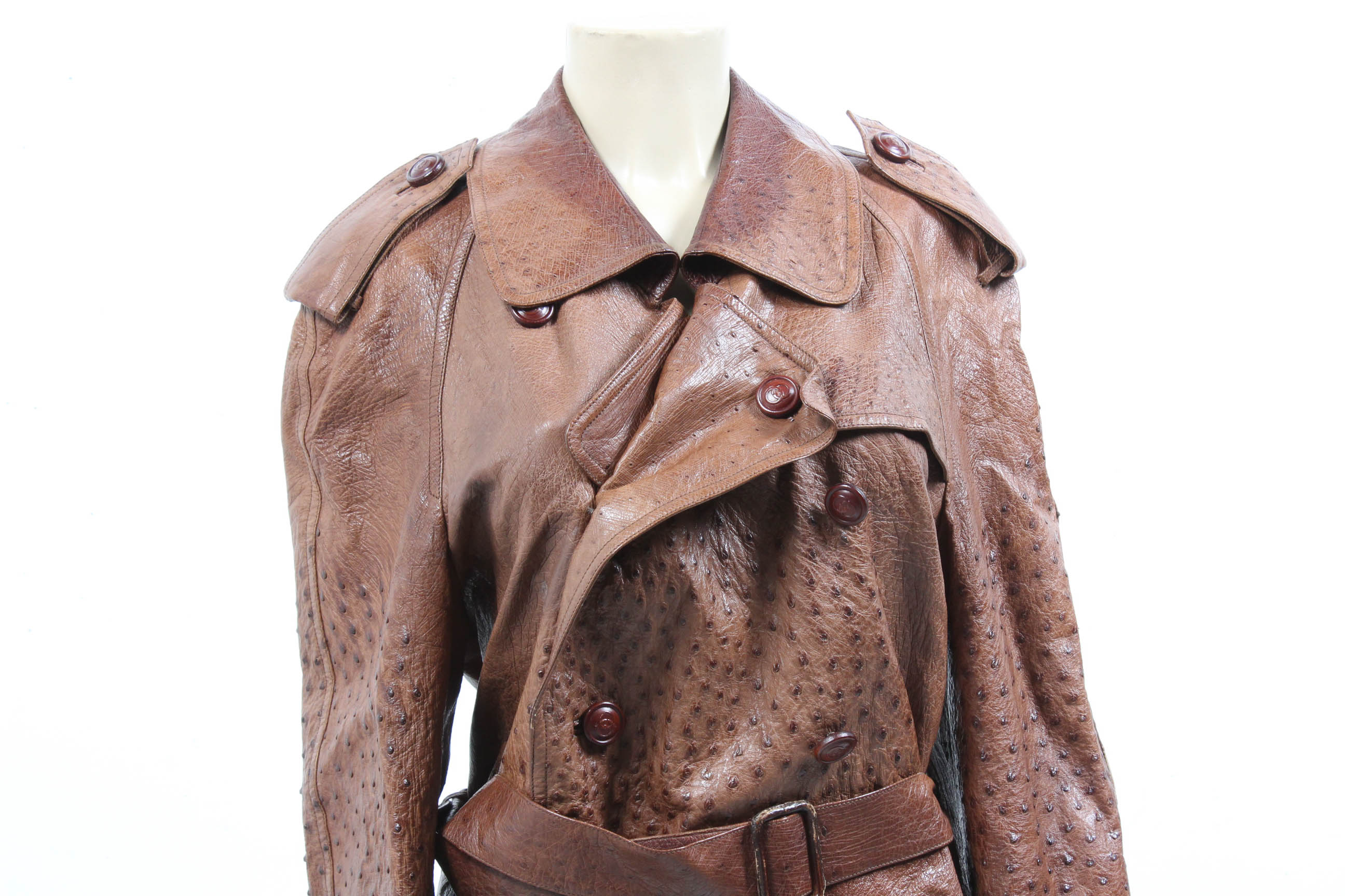 Gucci Ostrich Leather Trench Coat