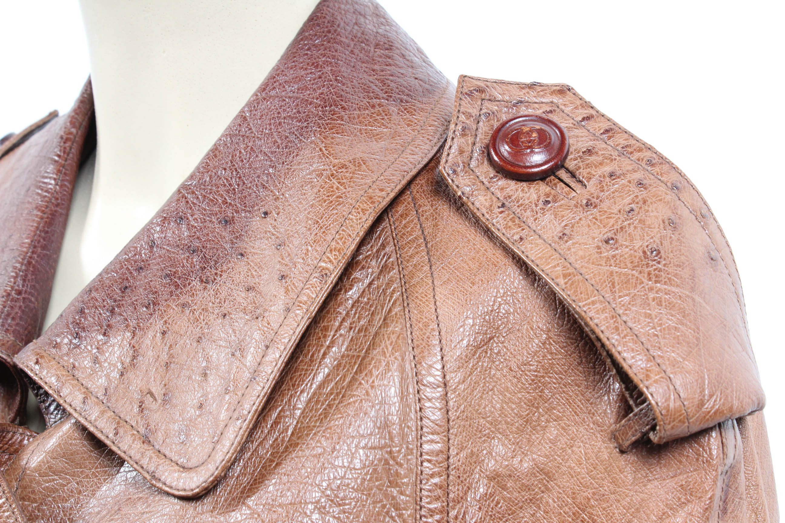 Gucci Ostrich Leather Trench Coat