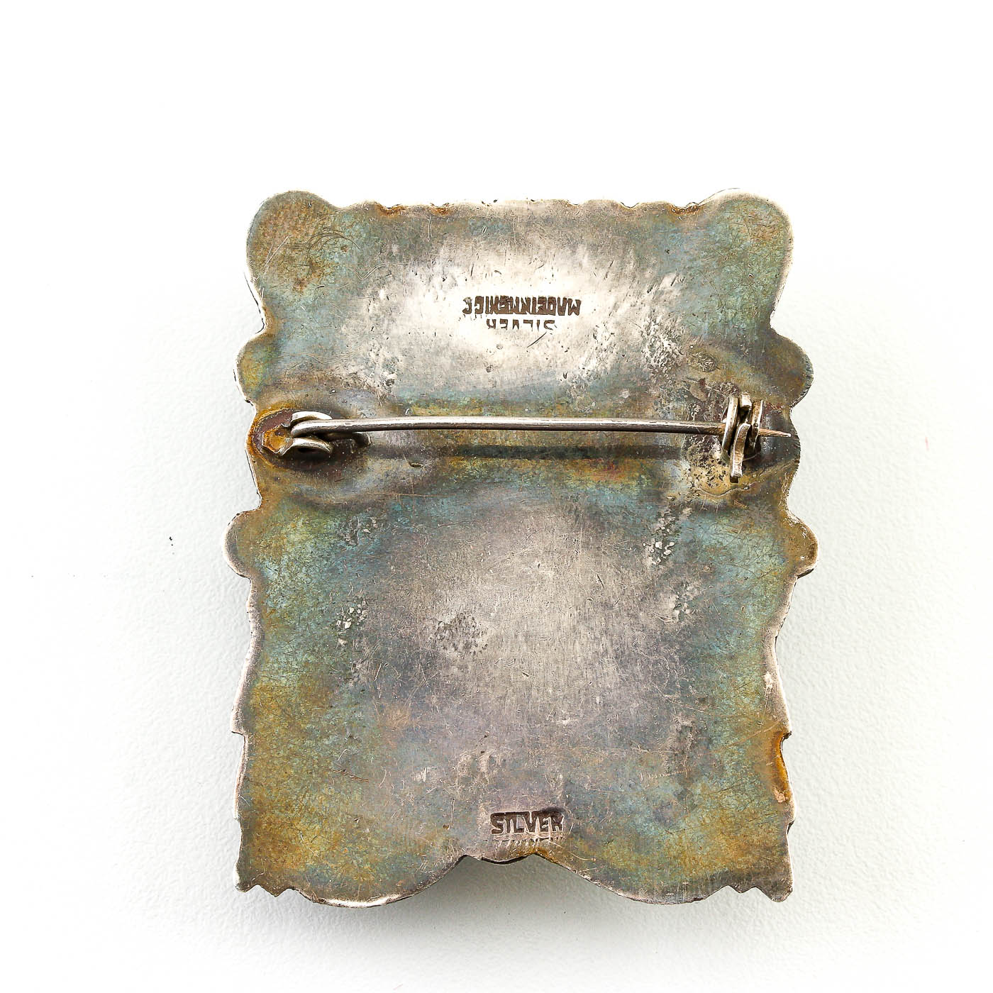 Mexican Made Sterling Silver Calcite Brooch and Earrings