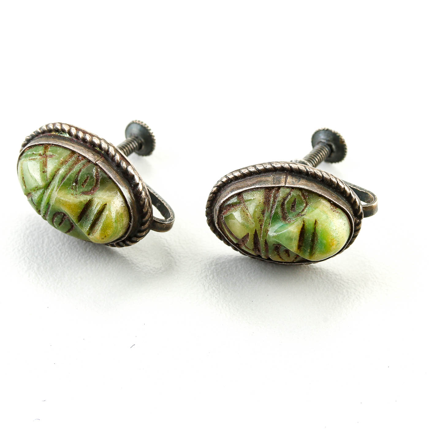 Mexican Made Sterling Silver Calcite Brooch and Earrings