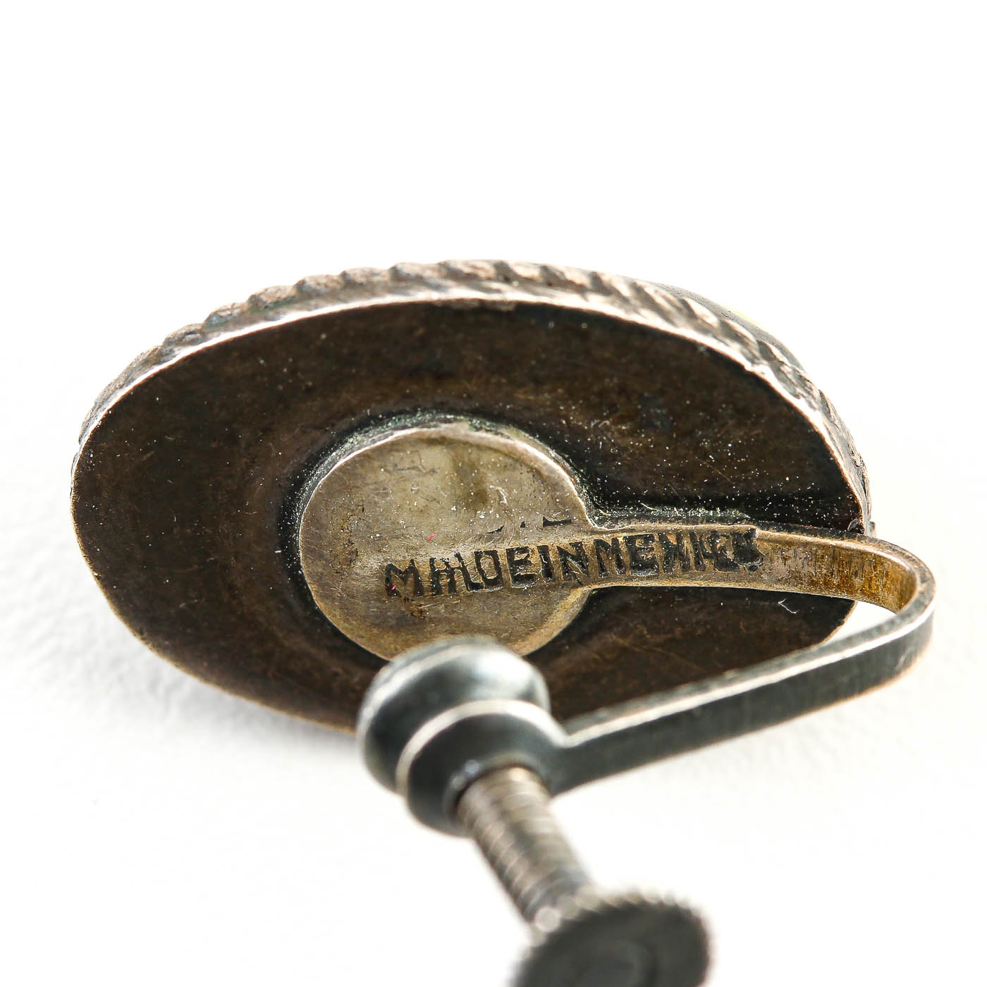 Mexican Made Sterling Silver Calcite Brooch and Earrings