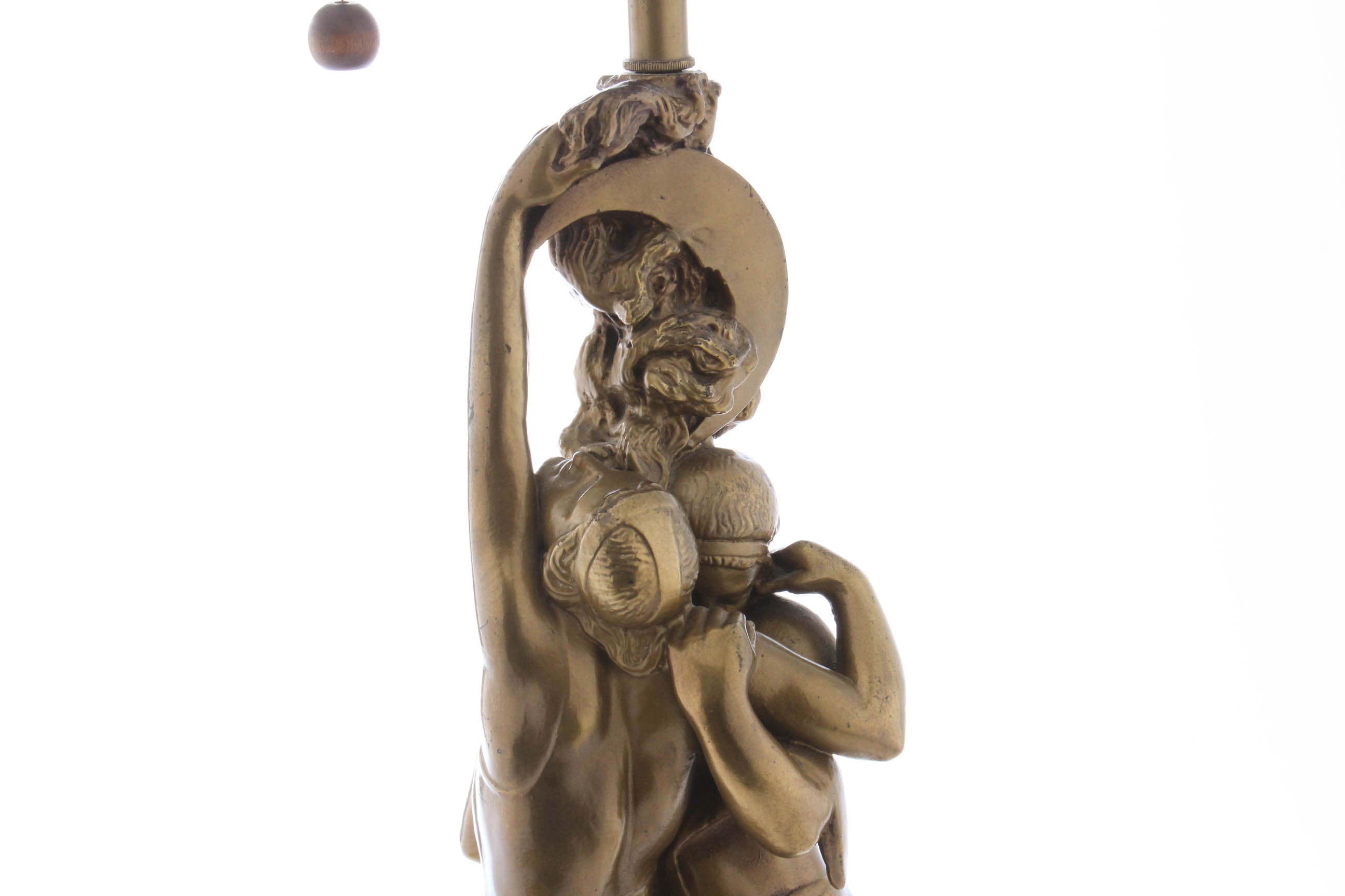 Paul Herzel Pompeian Bronze Co. 1920s Figural Table Lamp