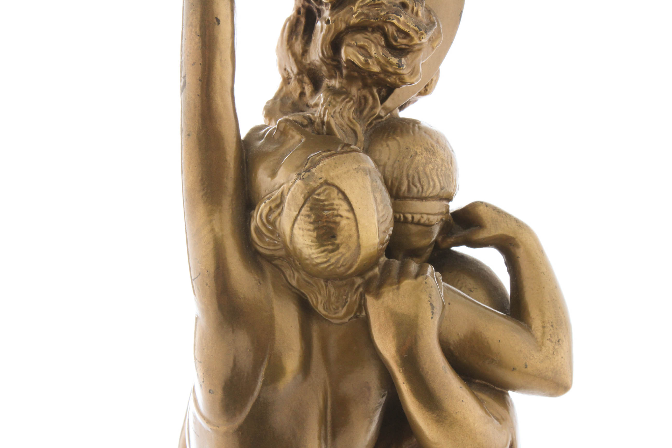 Paul Herzel Pompeian Bronze Co. 1920s Figural Table Lamp