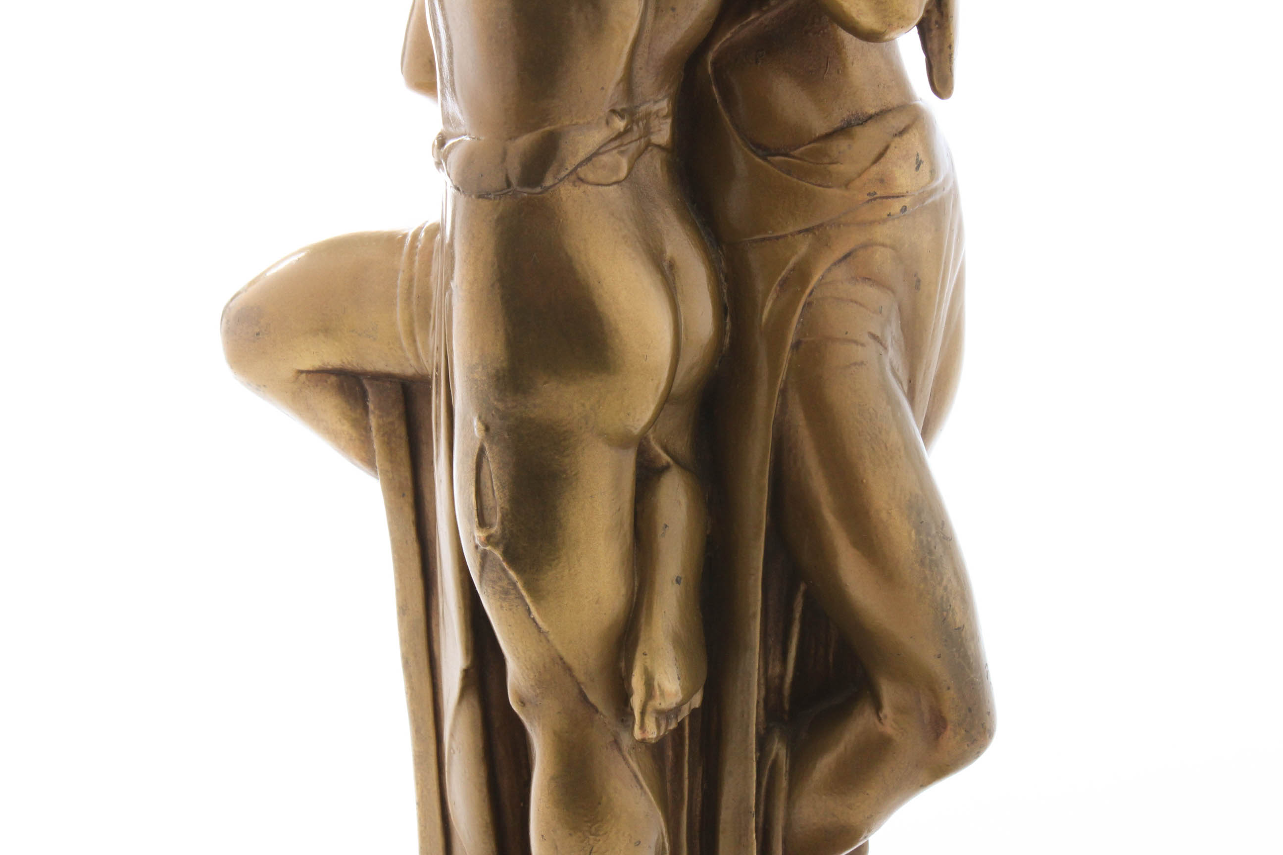 Paul Herzel Pompeian Bronze Co. 1920s Figural Table Lamp