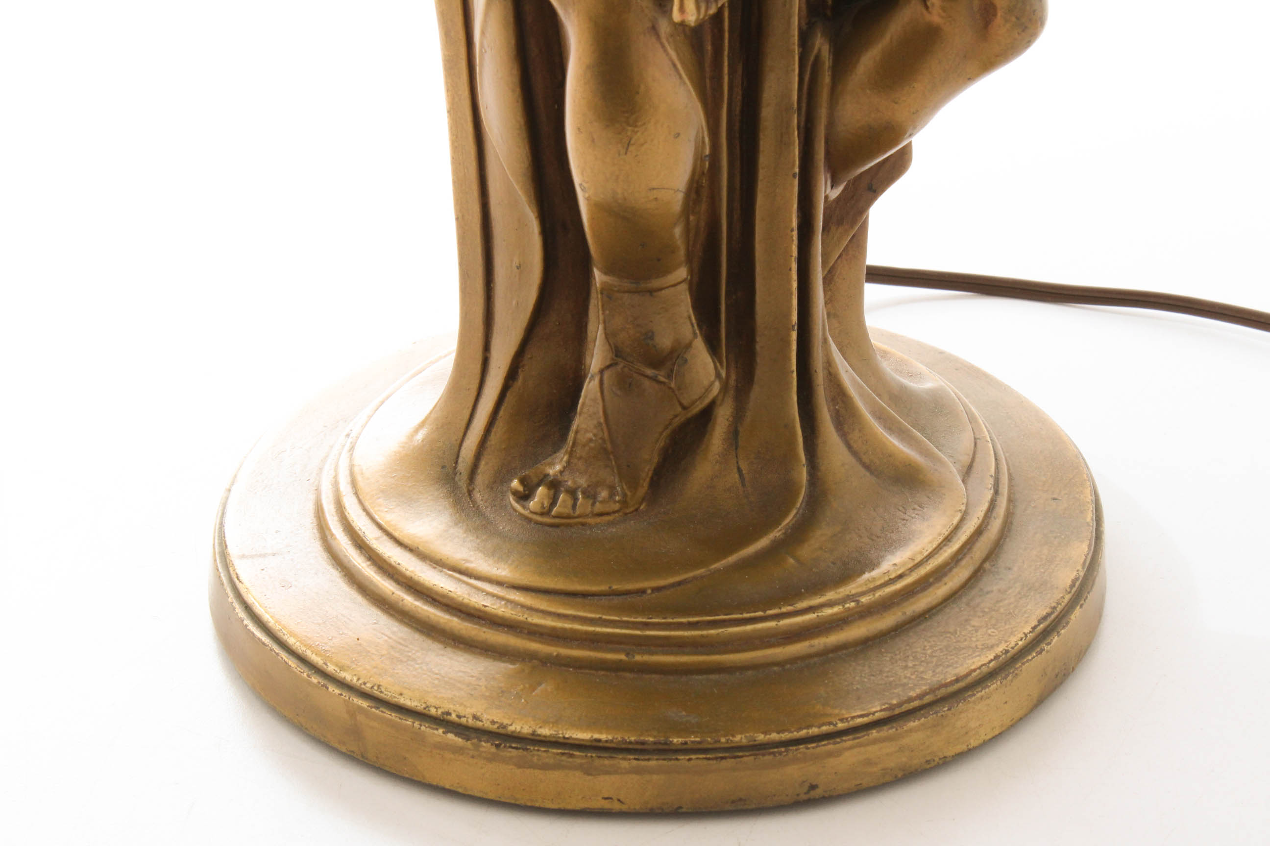 Paul Herzel Pompeian Bronze Co. 1920s Figural Table Lamp