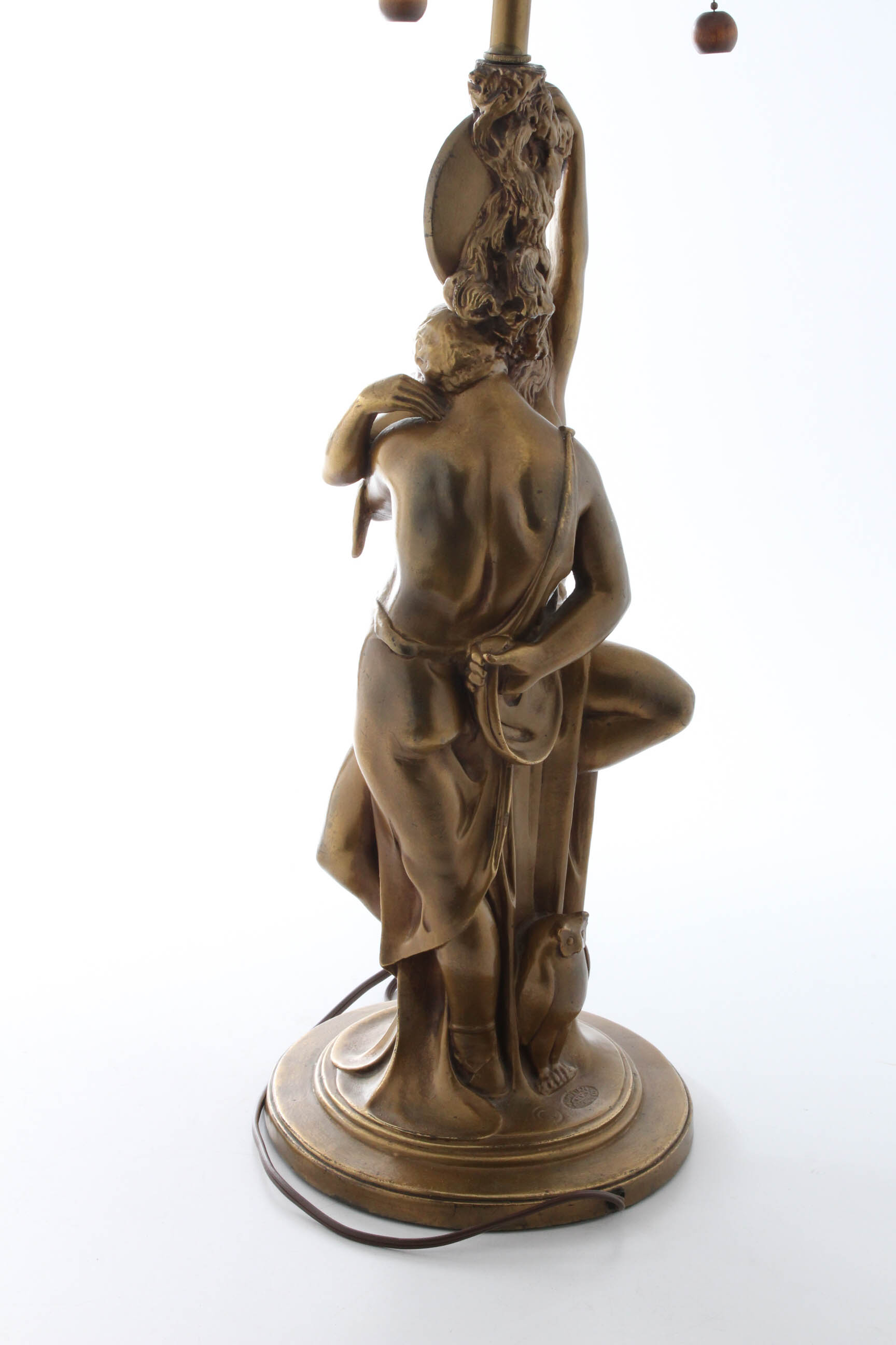 Paul Herzel Pompeian Bronze Co. 1920s Figural Table Lamp