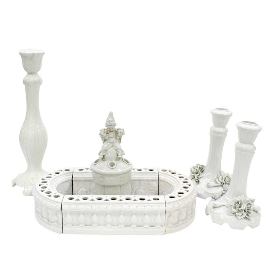 Collection of Italian White Porcelain, 20th Century