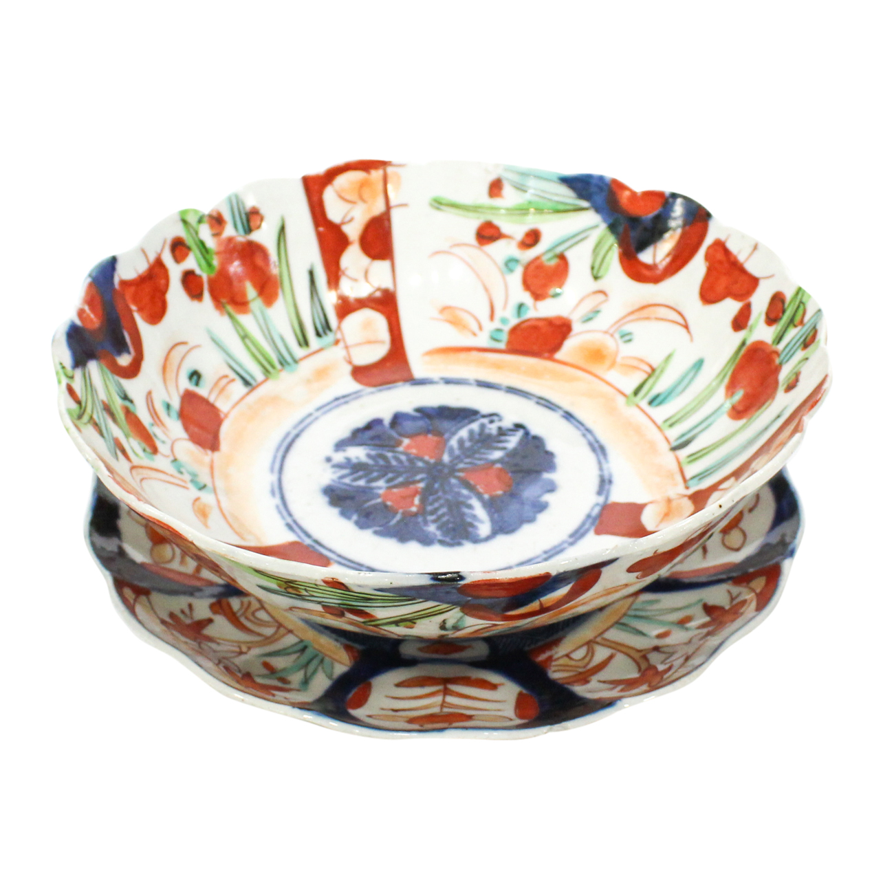 Antique Japanese Imari Bowl and Plate
