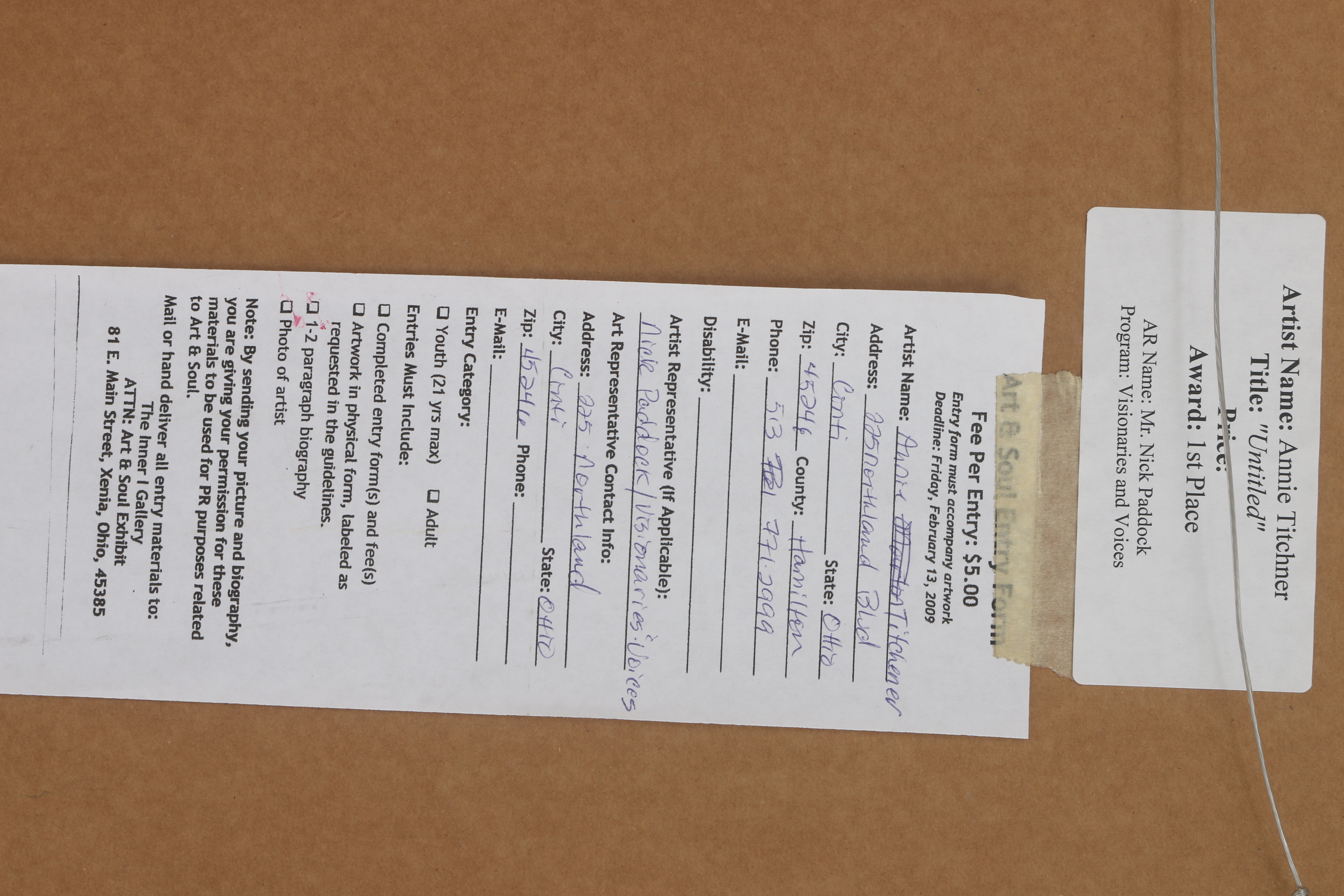 Annie Titchener 2008 Acrylic Painting on Paper "Untitled"